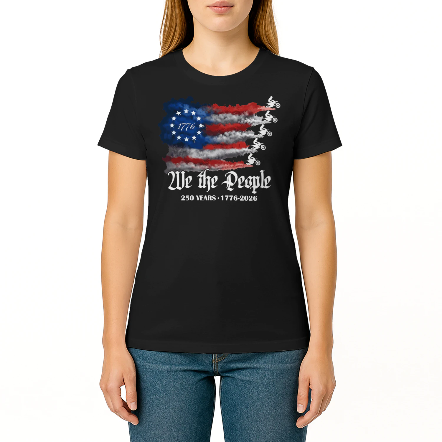 Dirt Bike Motocorss WE The People 250 Years US Flag