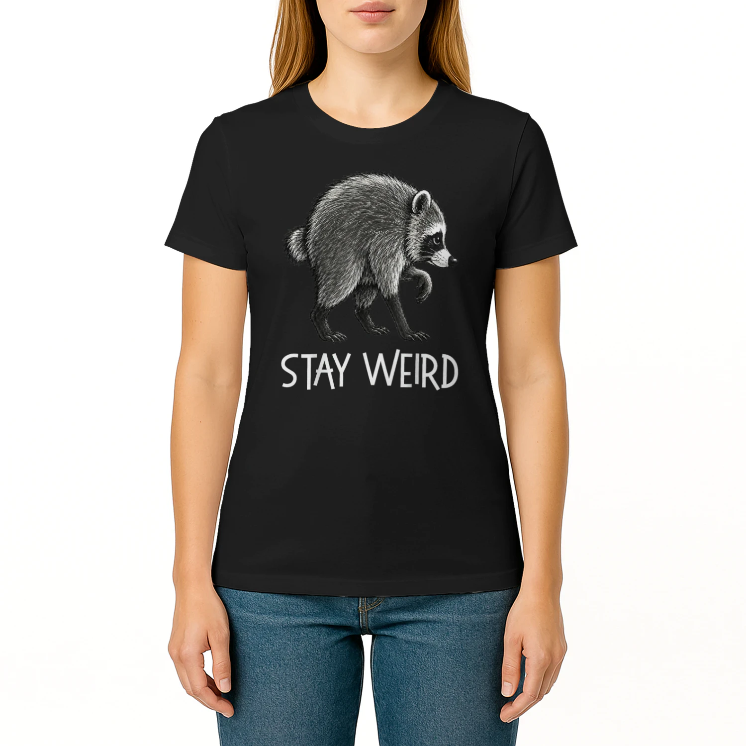 Stay Weird Funny Timothy Raccoon