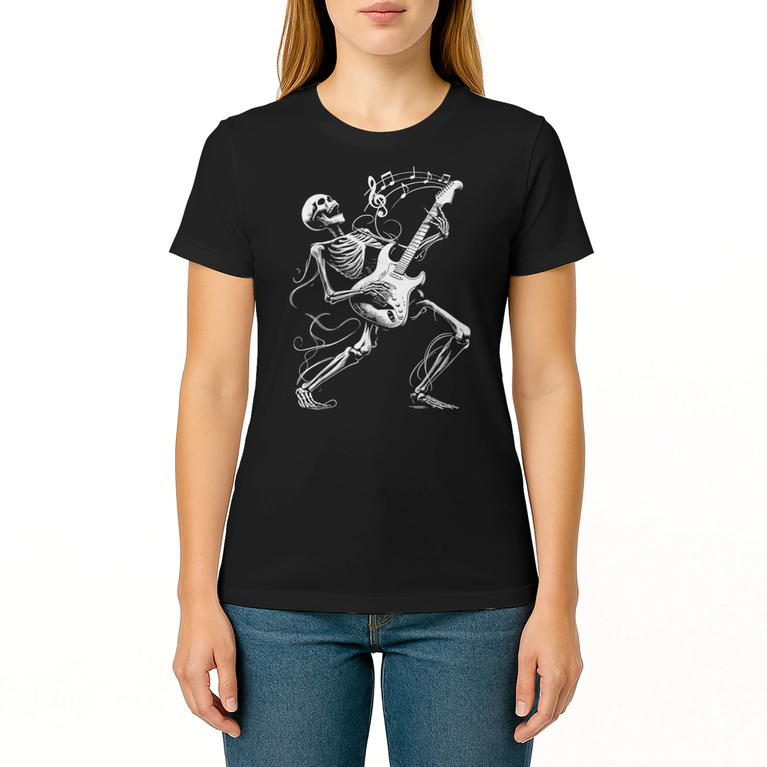 Skeleton Playing Guitar Music Gifts for Men Women Rock Band