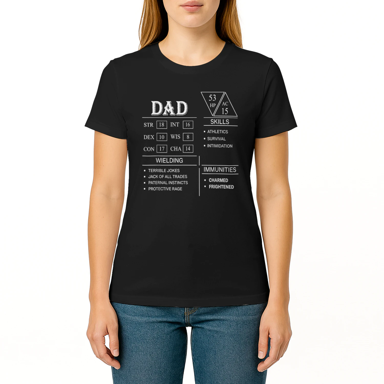 Roleplaying Dice Gamer Dragon Dad Stat Skills Wielding