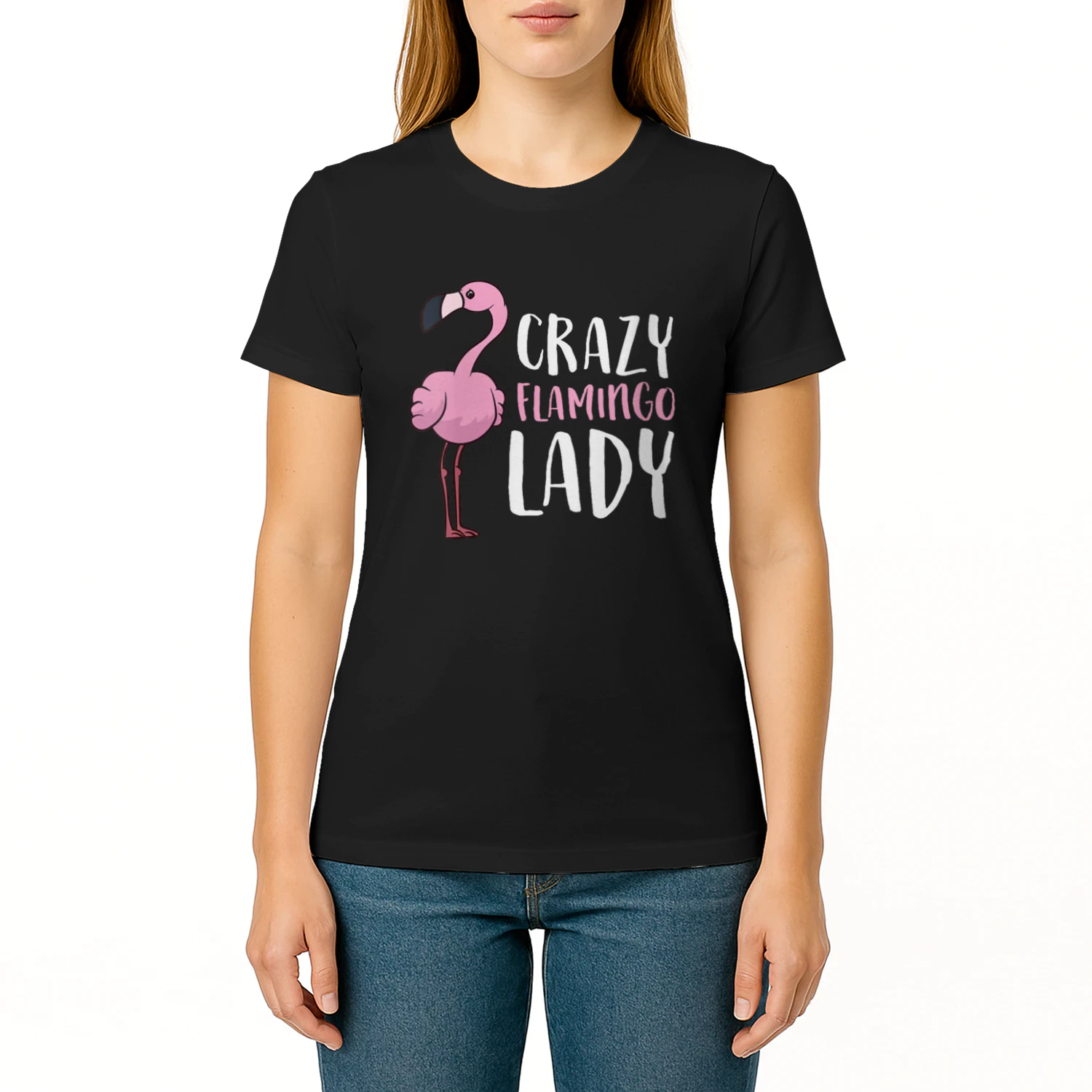 Womens Women Love Flamingos Flamingo Girl Crazy Flamingo Lady V-Neck