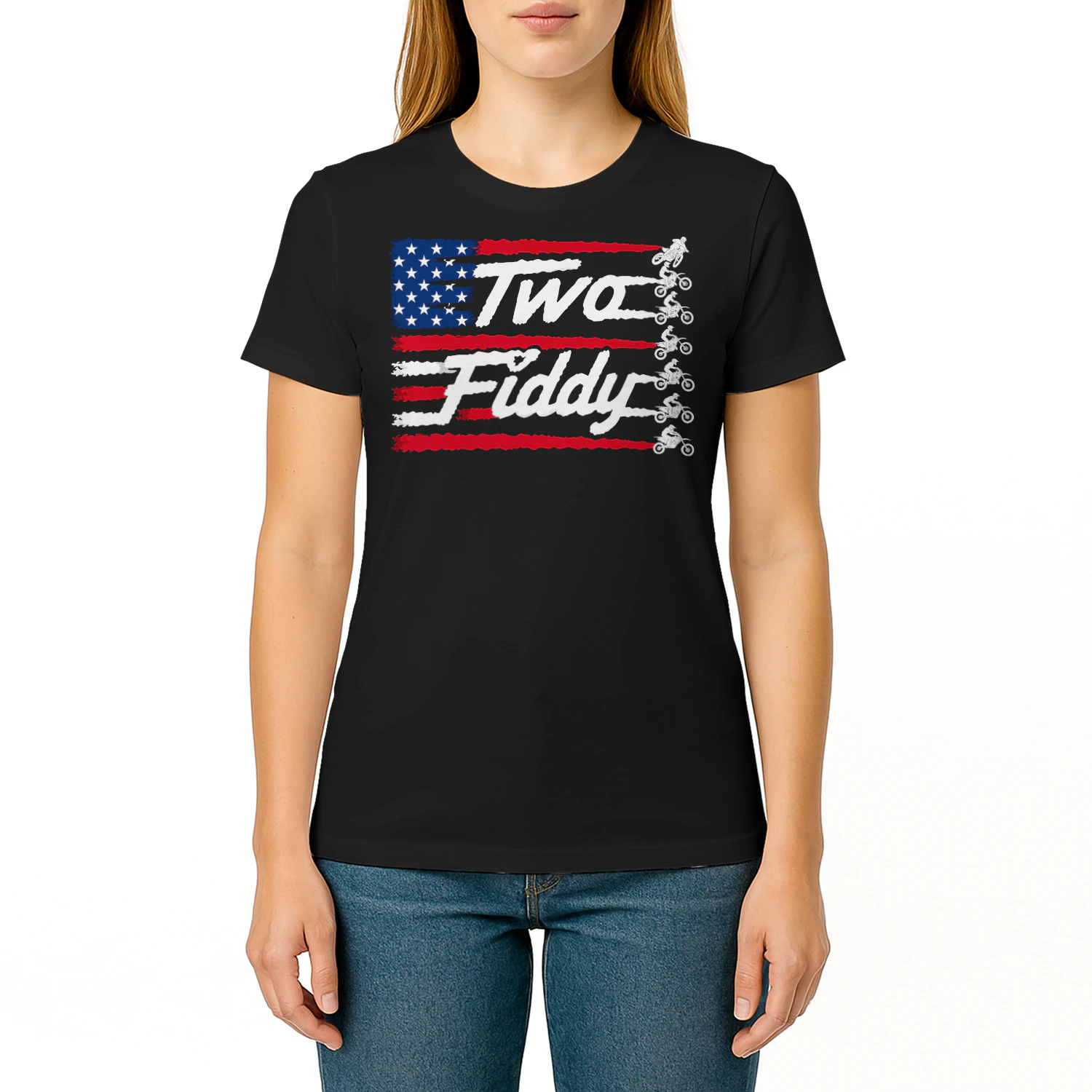Dirt Bike Motocross Two Fiddy US Falg Rider