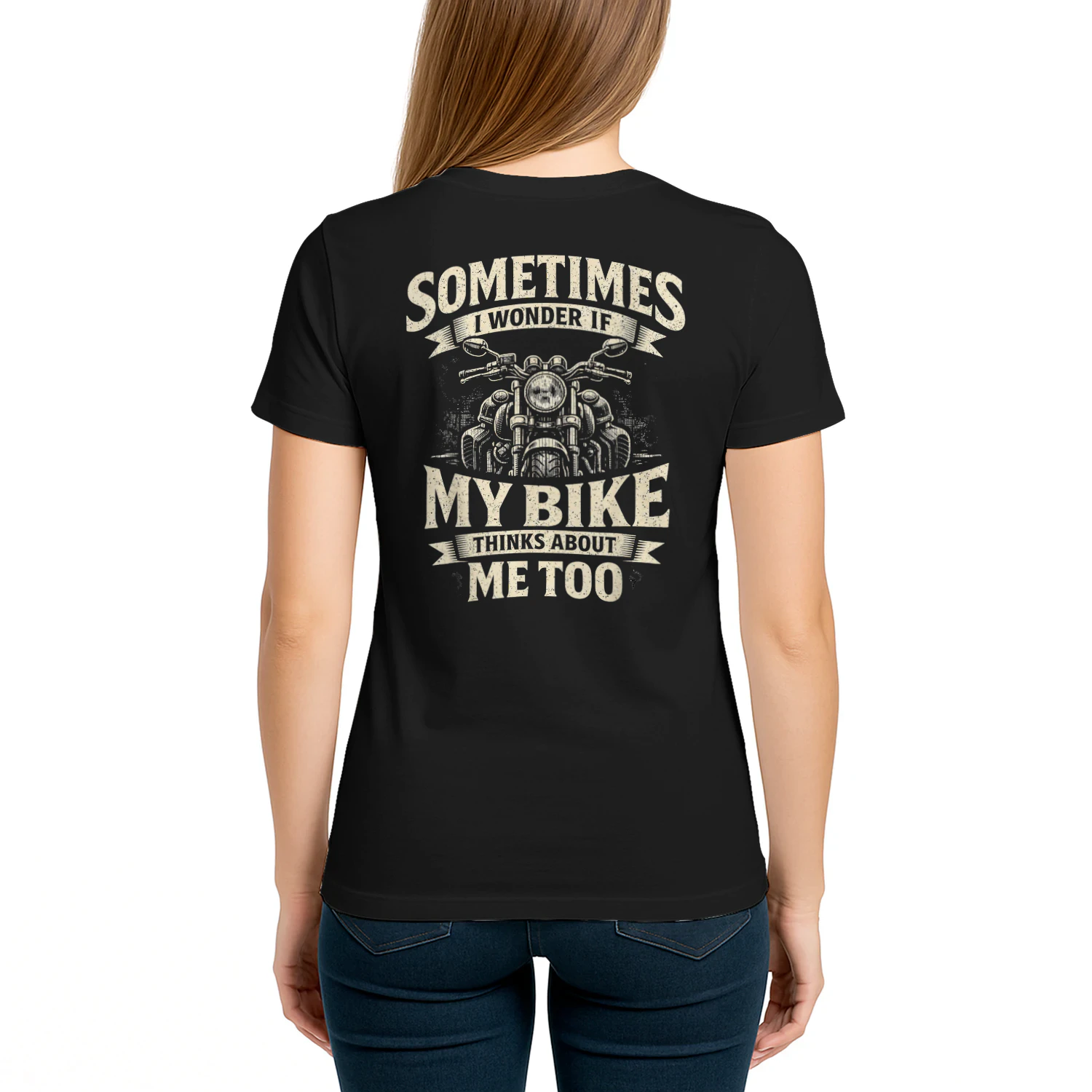 Funny Motorcycle Quote My Bike Thinks Me Biker