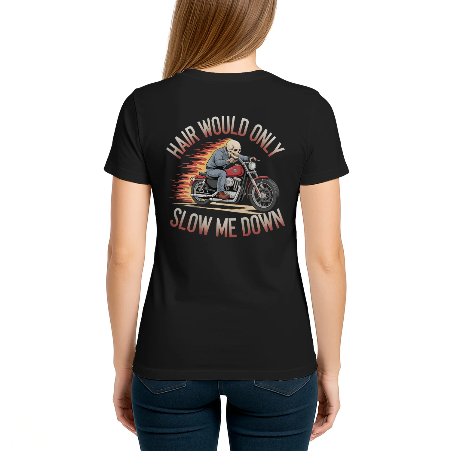Funny Graphic Motorcycle Rider Bald Biker Skull