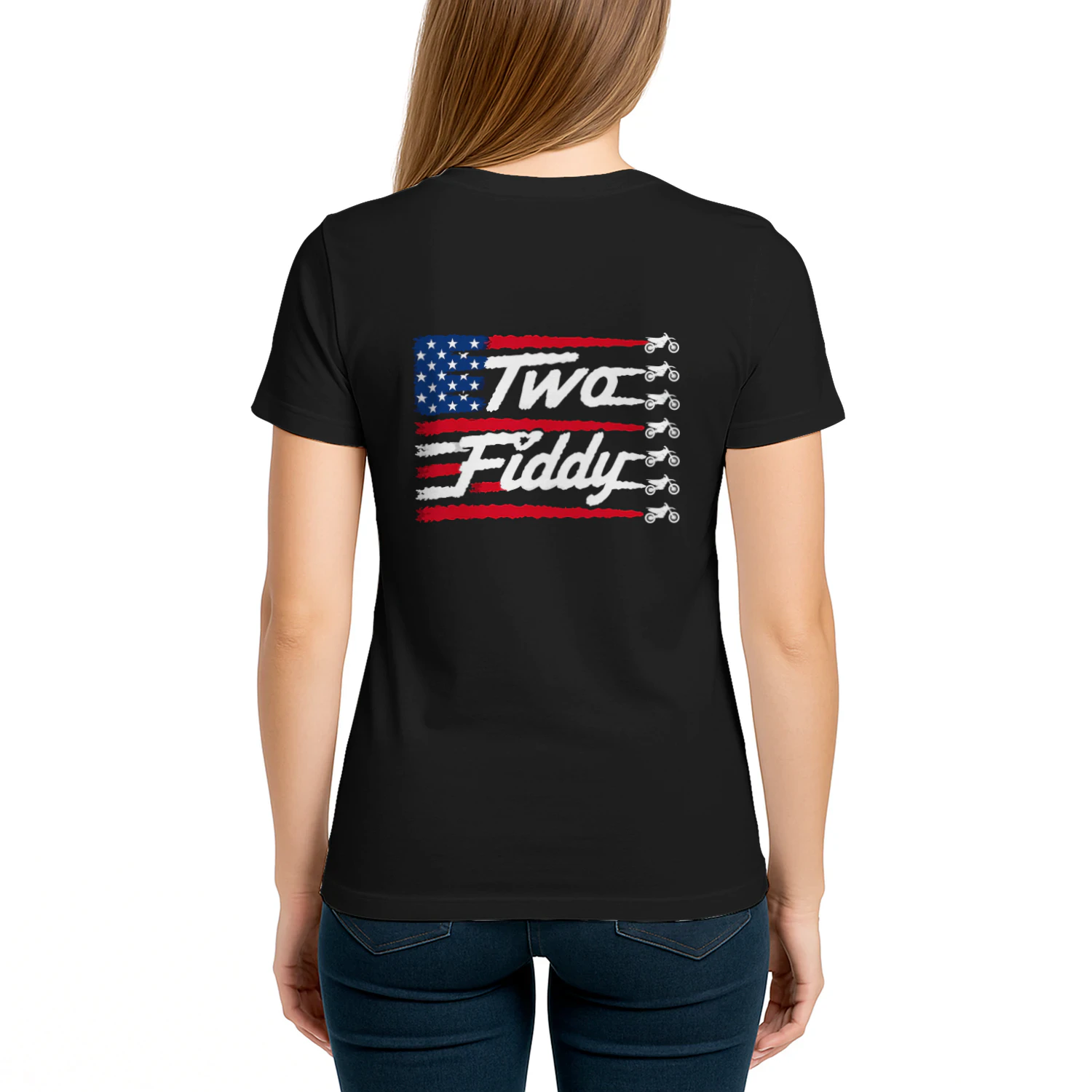 Dirt Bike Motocross Two Fiddy US Falg