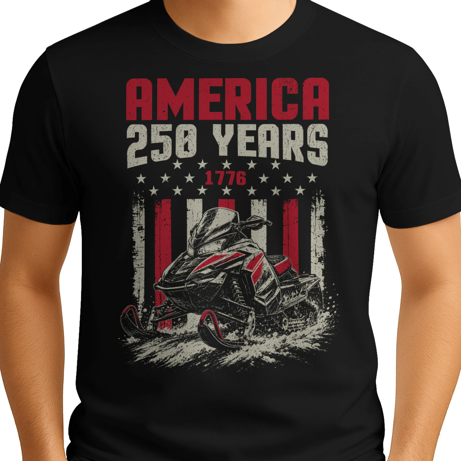 Snowmobile Sled America 250 Years 1776