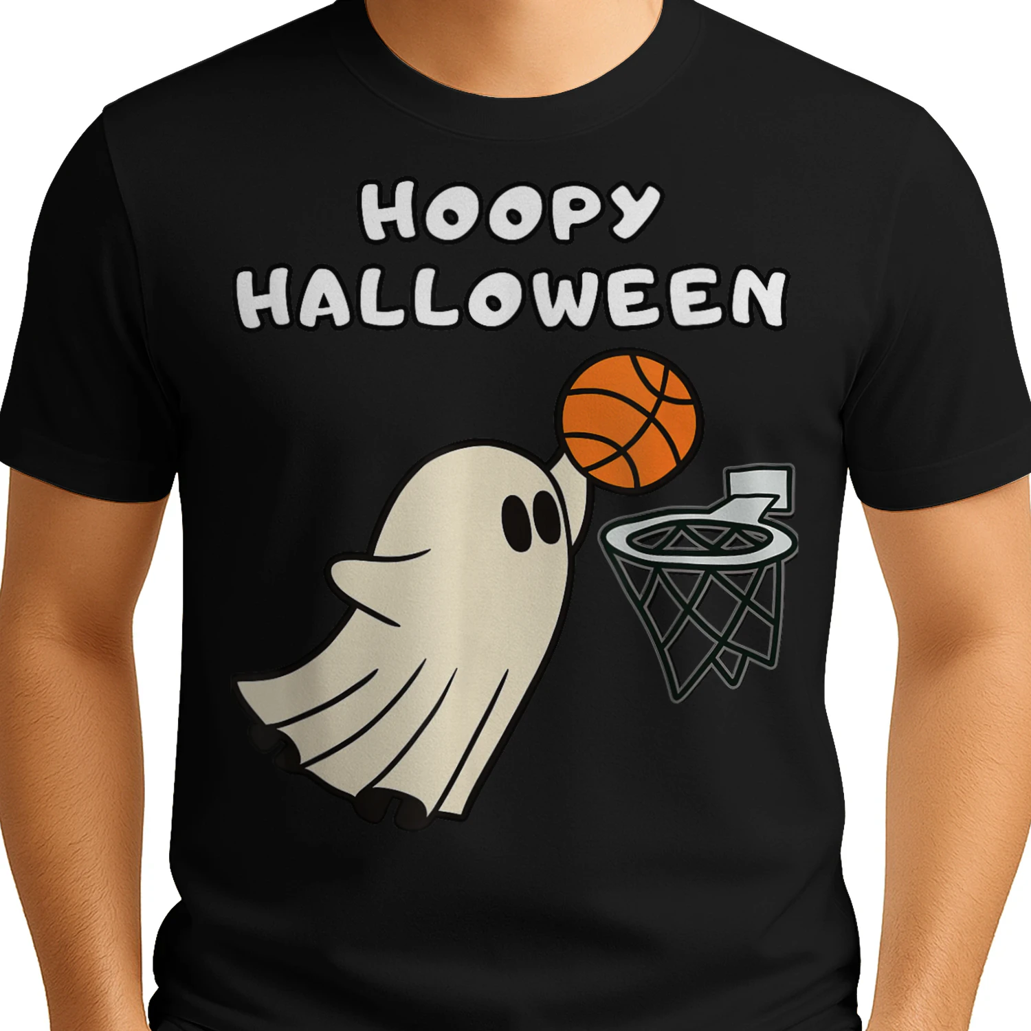 Hoopy Halloween Basketball Ghost Slam Dunk