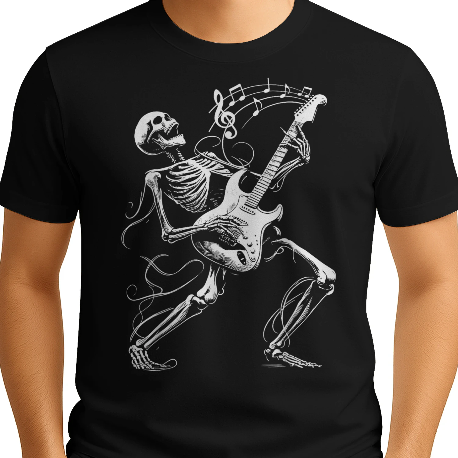 Skeleton Playing Guitar Music Gifts for Men Women Rock Band