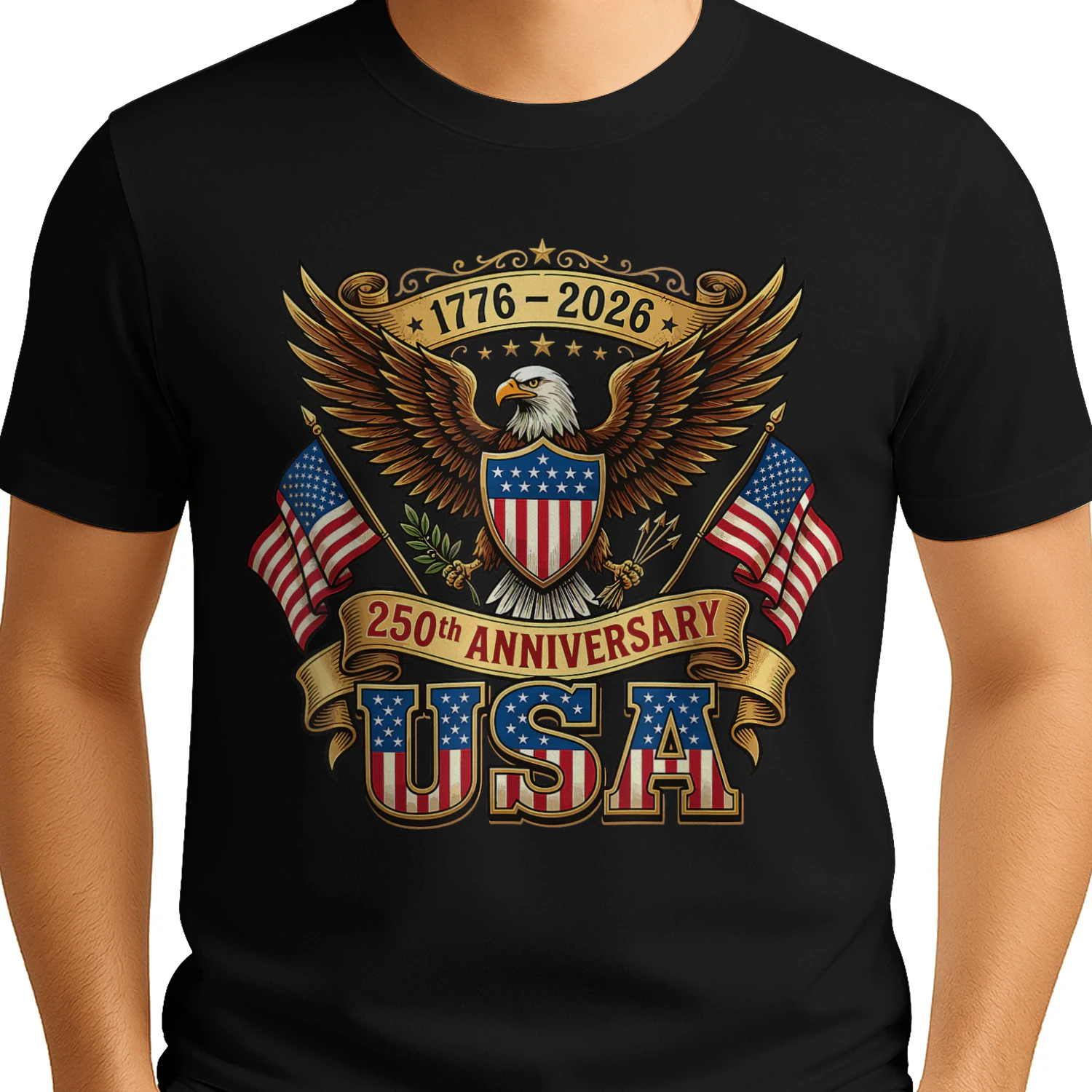 250th Anniversary USA Flag 250 Years American 4th of July