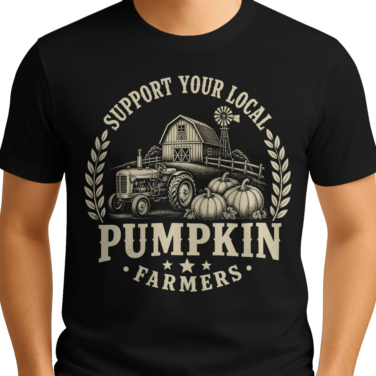 Support Your Local Pumpkin Farmers Vintage Halloween Fall