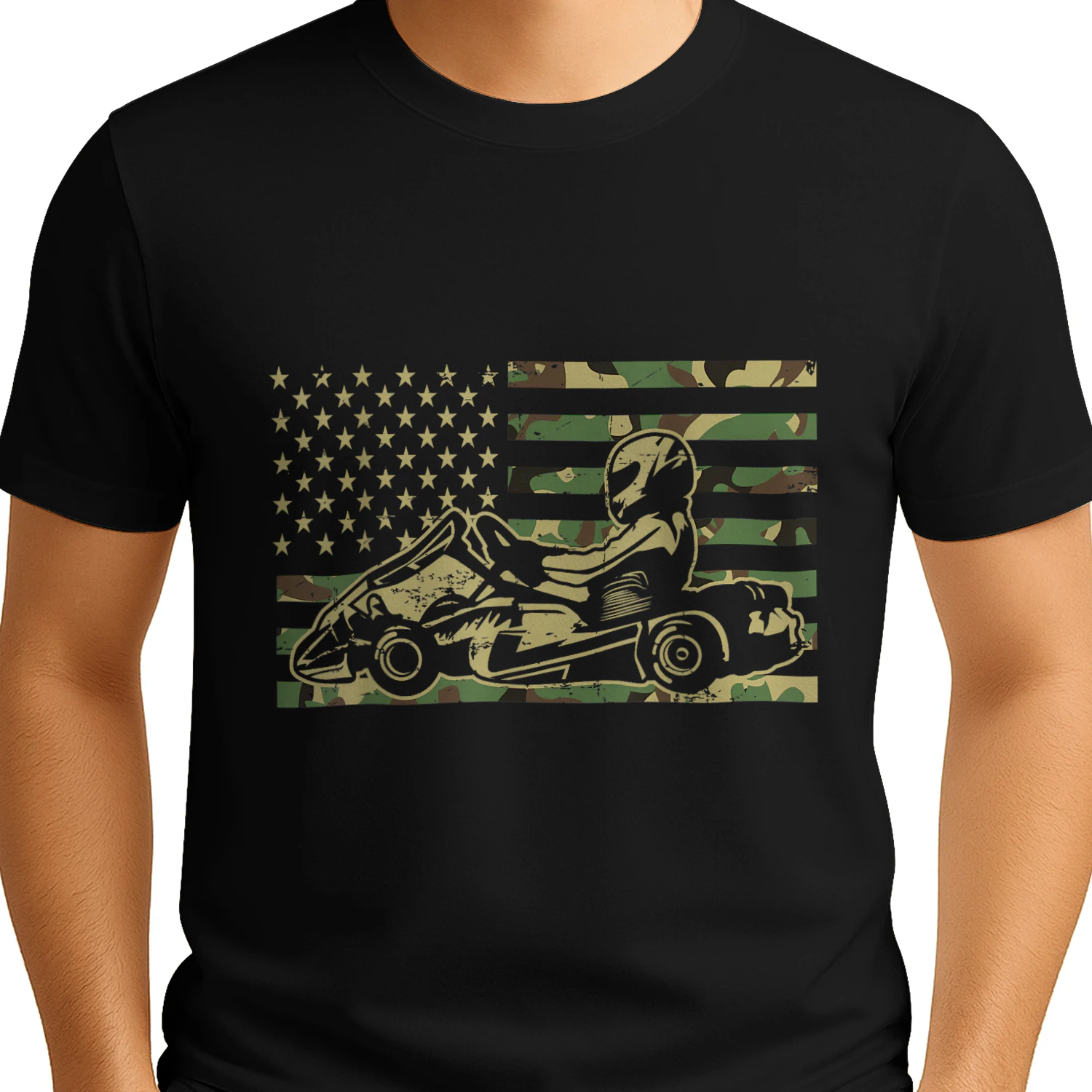 Camouflage Us Flag Go Kart Go-Kart Racing
