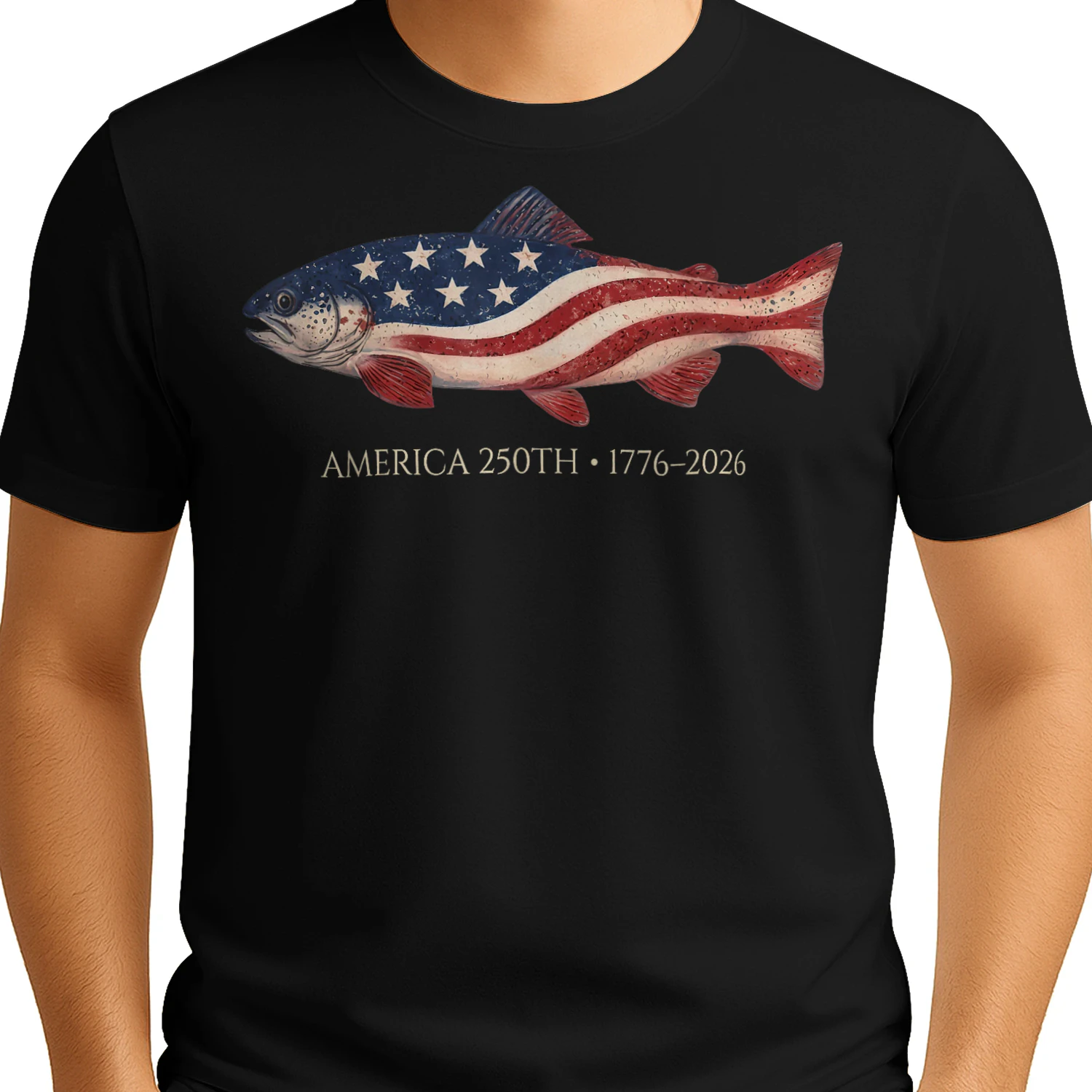 250 America Years 1776 2026 Fishing USA Flag 250th Birthday