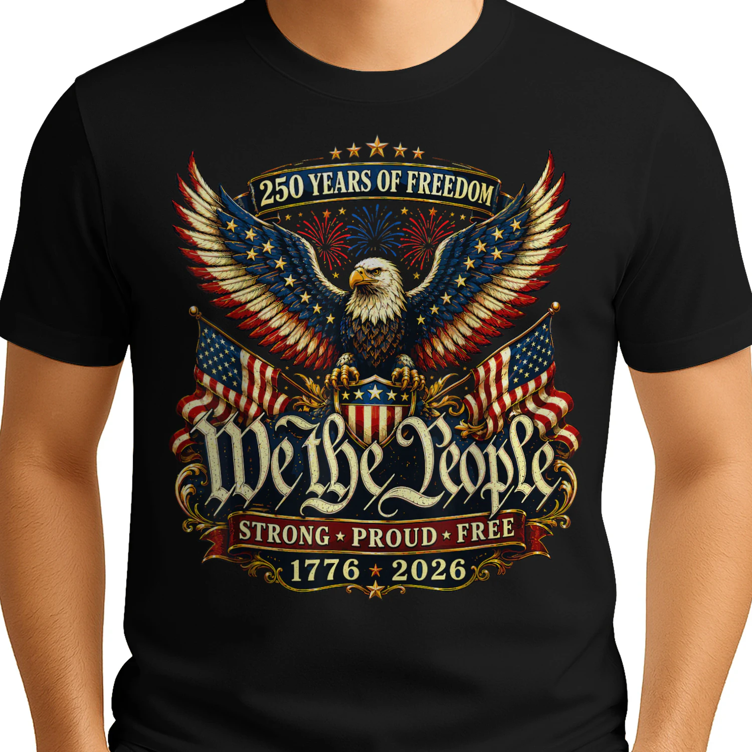 Patriotic Eagle 250 Years Freedom 1776 2026