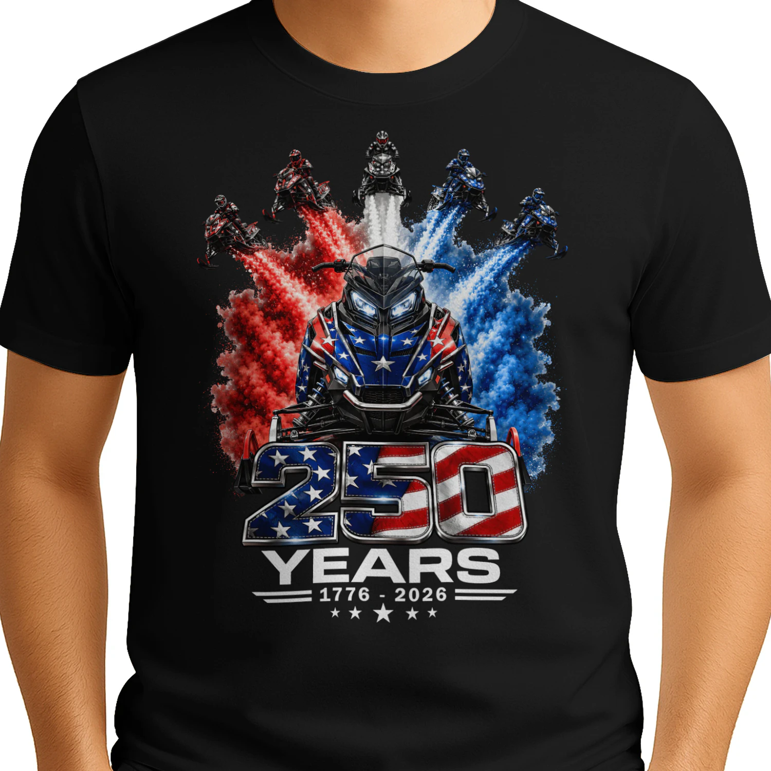 Snowmobile Sled 250 Years 1776 2026 Color