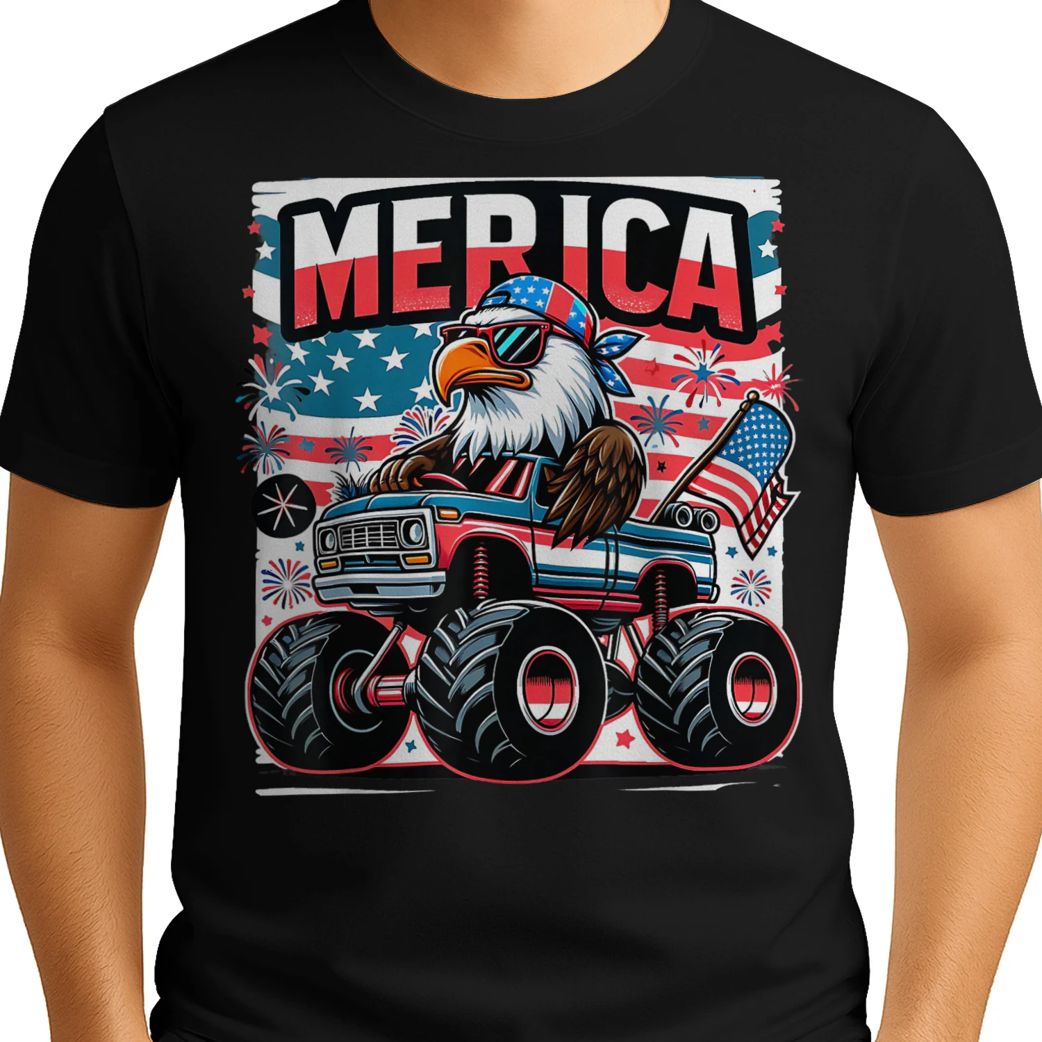 Merica 4th of July Shirts Boys Kids American Flag Eagle USA