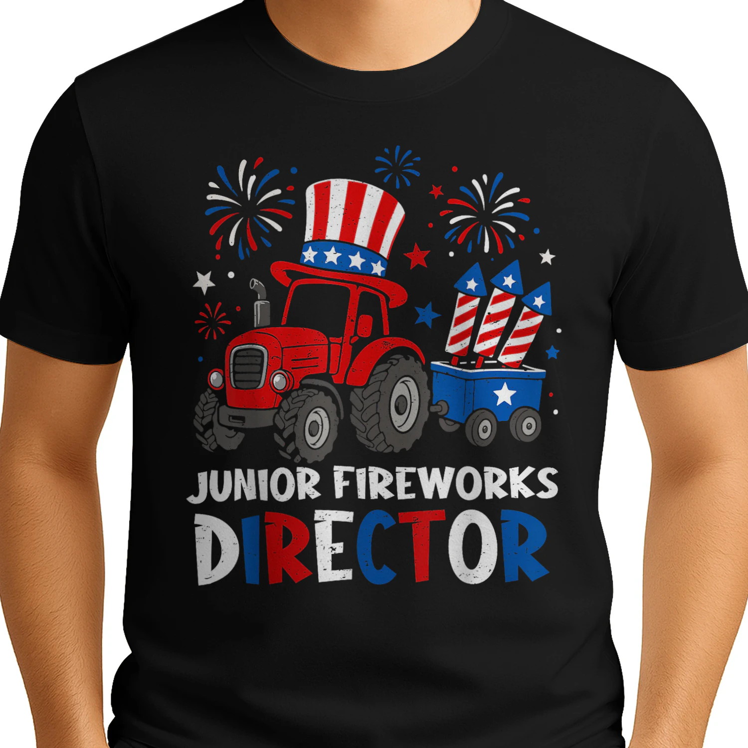 Junior Fireworks Director Tractor Fourth of July Boys Kids