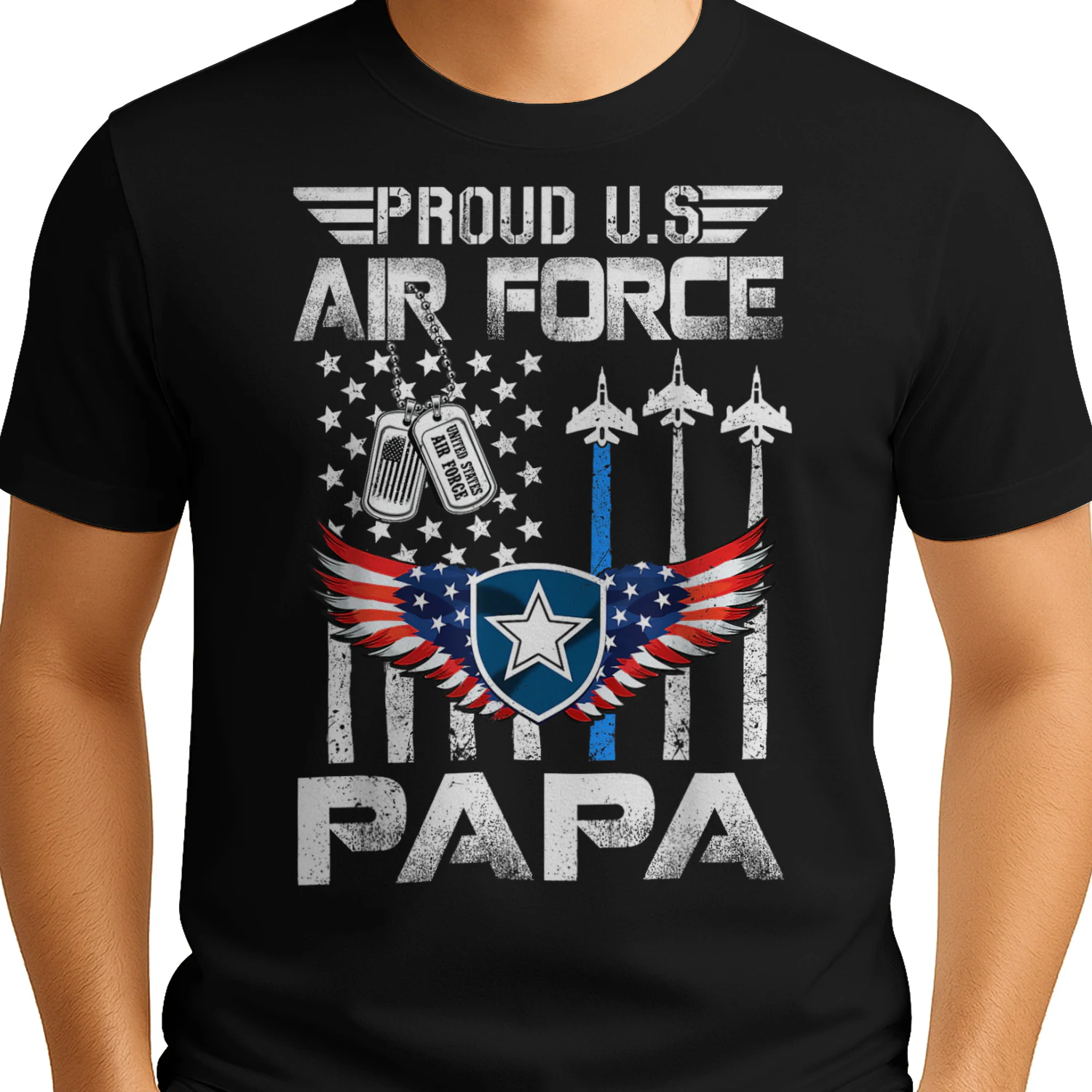 Proud US Air Force Papa Flag US Air Force Graduation Papa