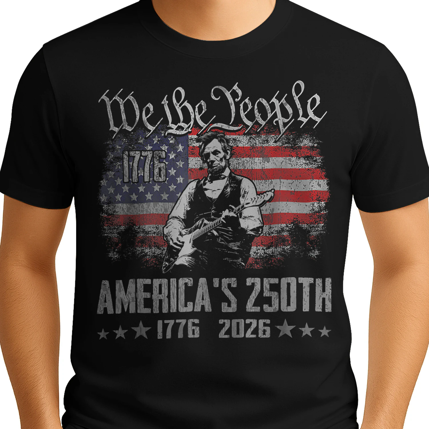 Abraham Lincoln Playing Guitar 4th July 250th Anniversary