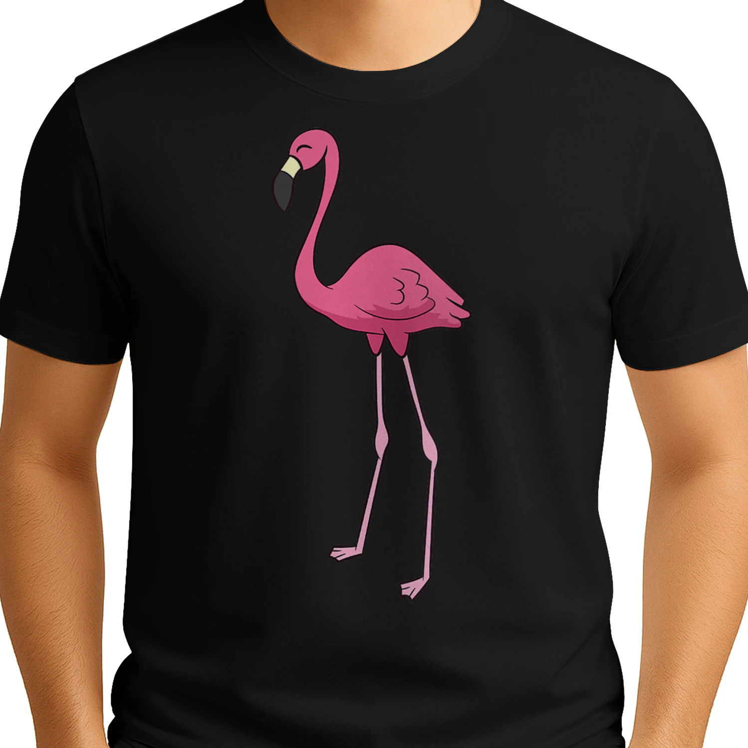 Womens Cute Flamingo Bird Pink Flamingo V-Neck