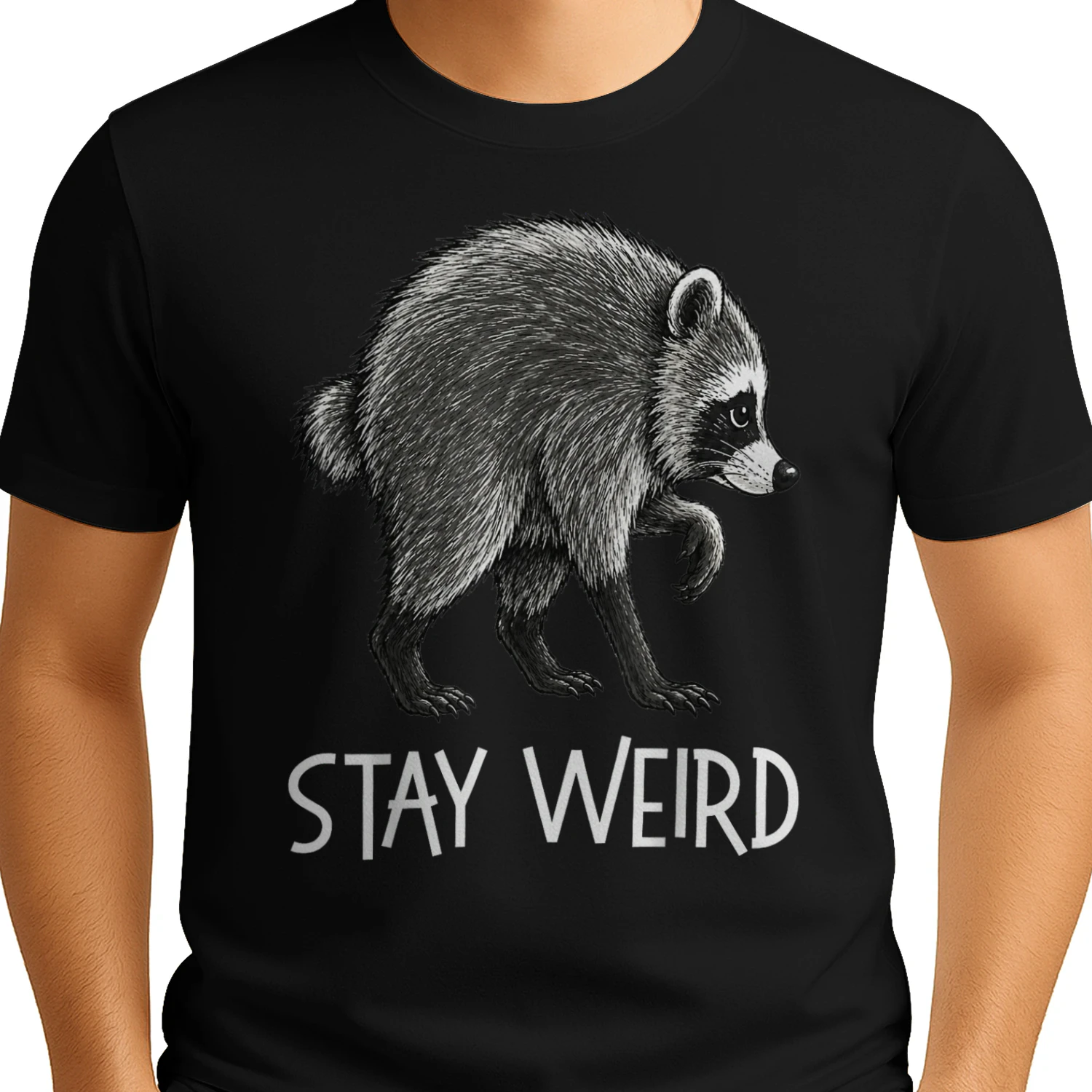 Stay Weird Funny Timothy Raccoon
