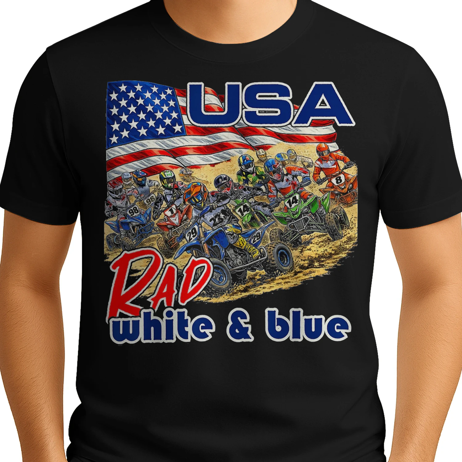 ATV Four Wheeler Rad White Blue