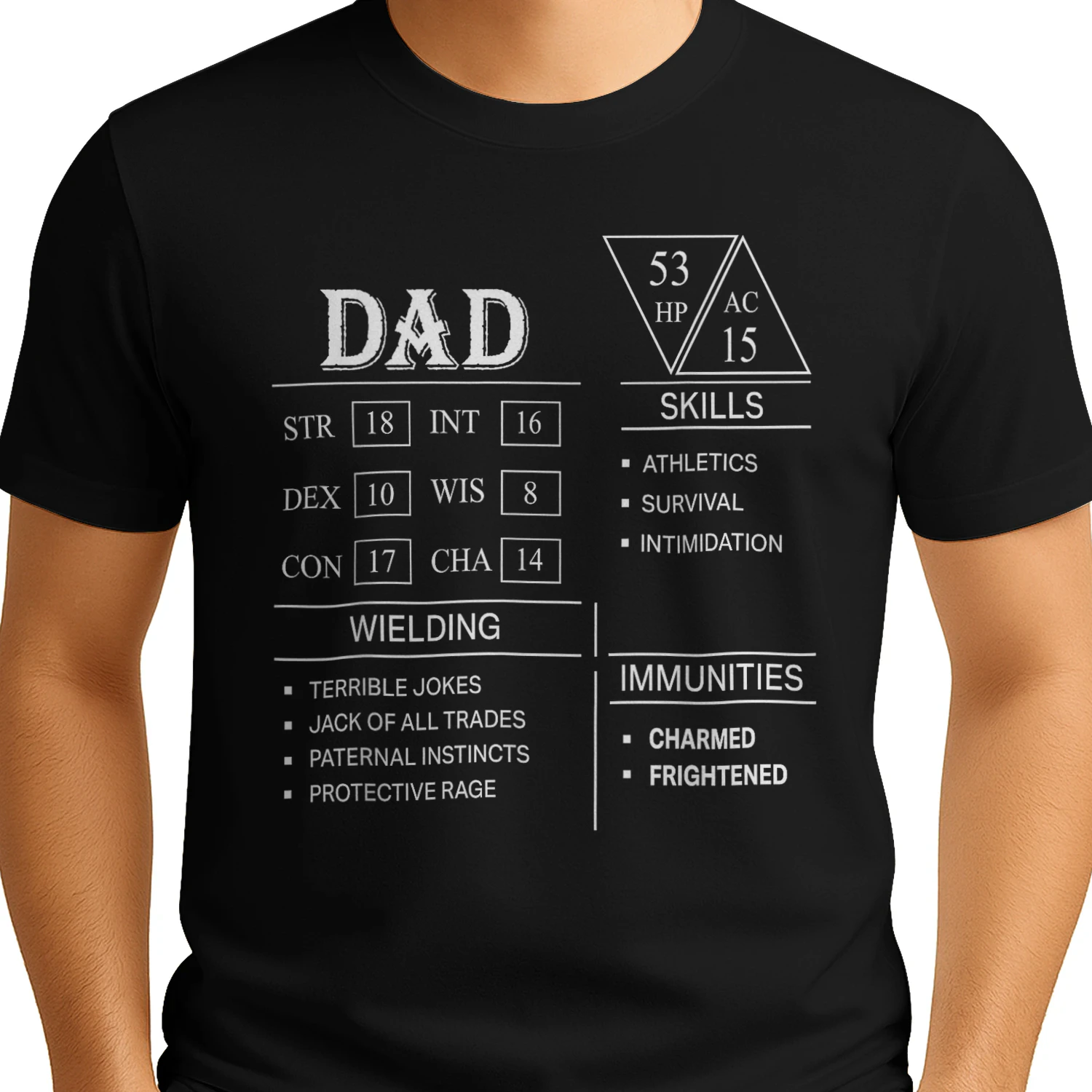 Roleplaying Dice Gamer Dragon Dad Stat Skills Wielding