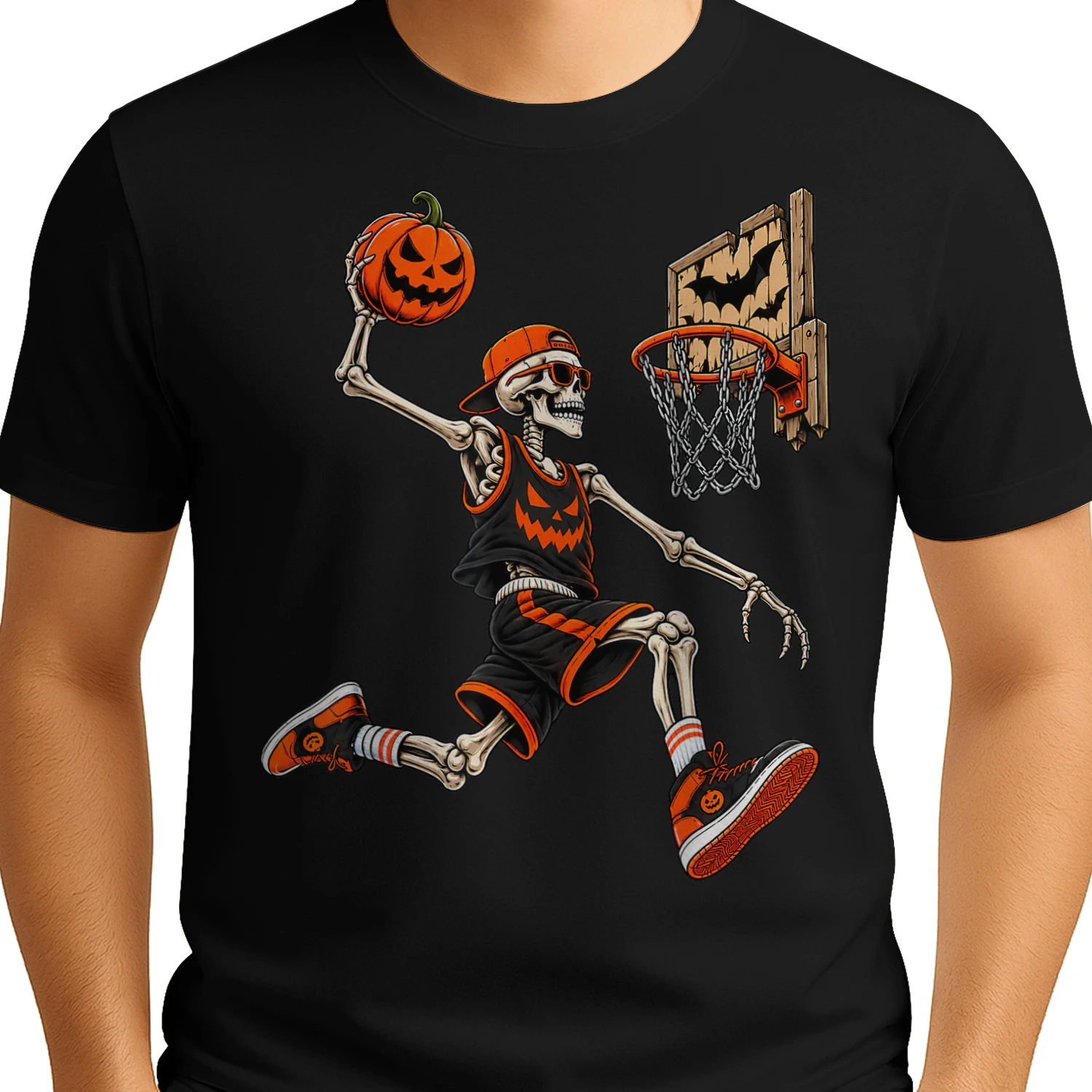 Funny Skeleton Basketball Player Halloween Shirts