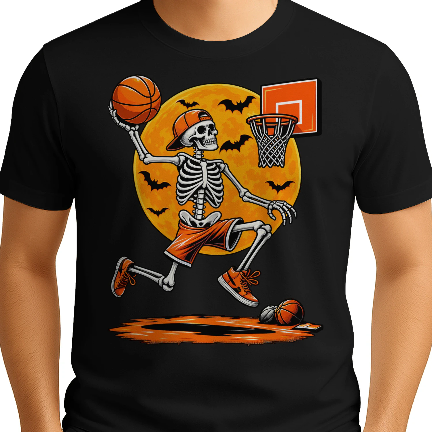Halloween Skeleton Basketball Dunk
