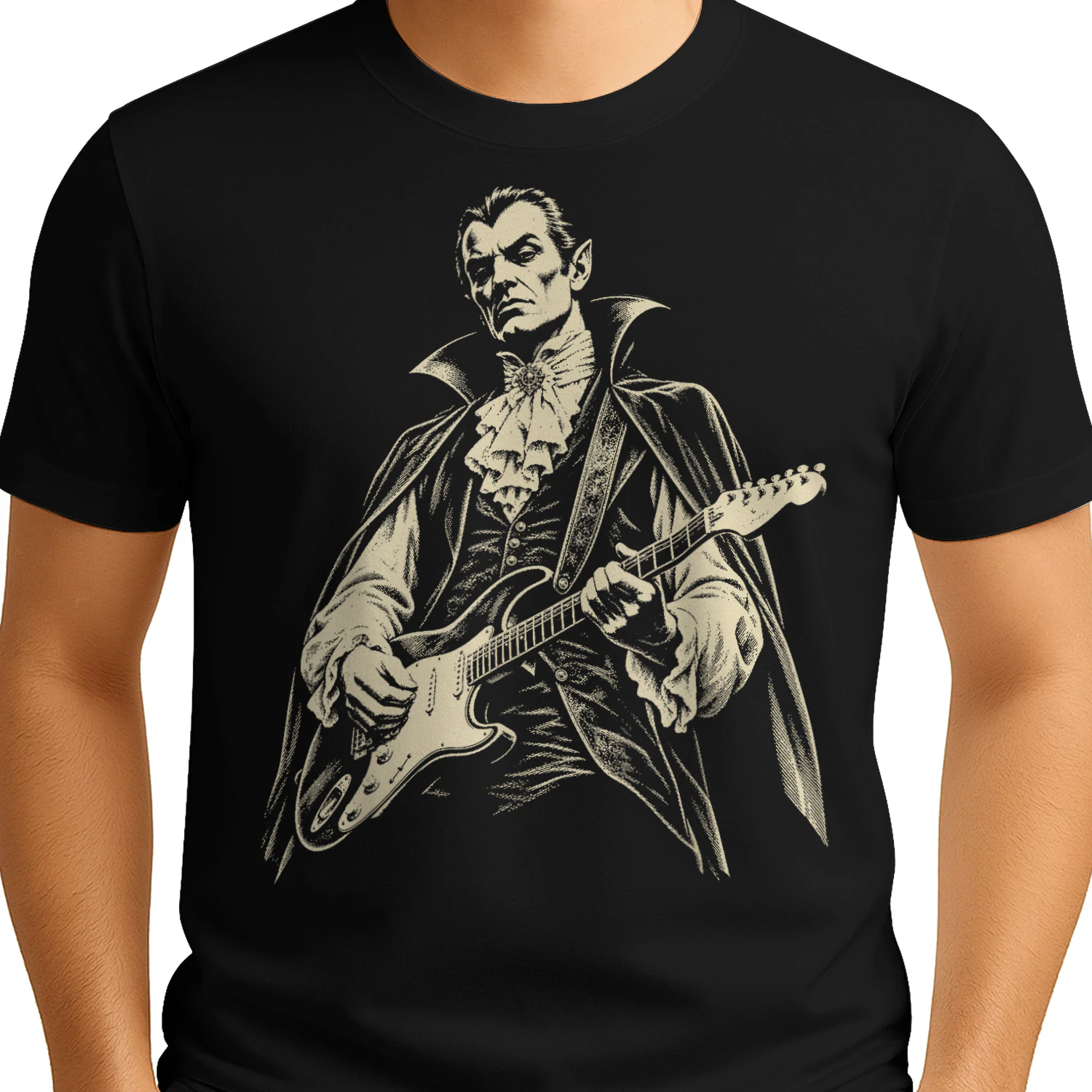 Dracula Vampire Playing Guitar Gothic Halloween