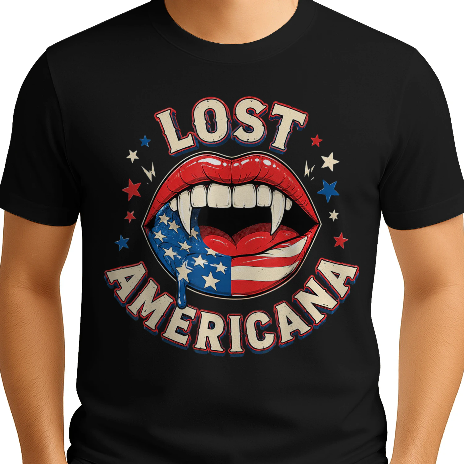 Lost Americana Vintage Vampire Patriotic Retro USA