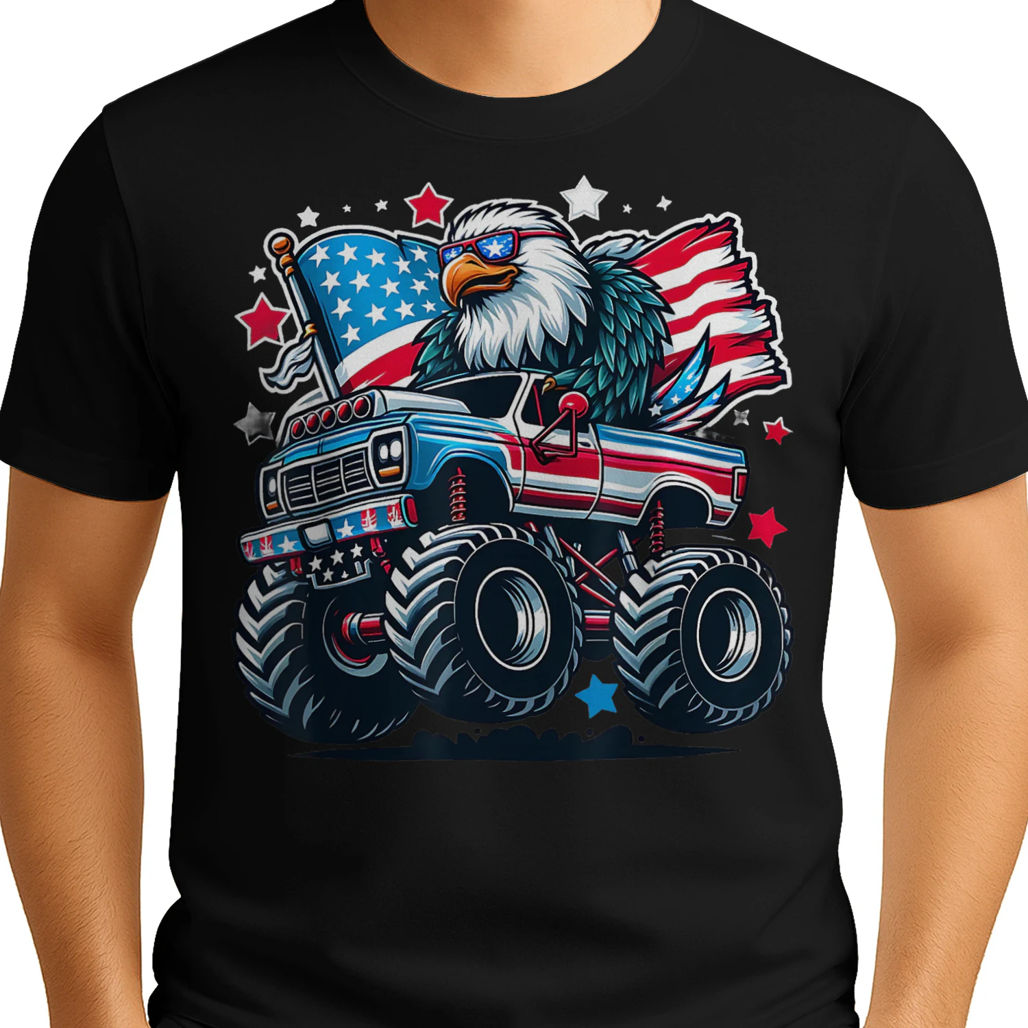 4th of July Patriotic American Flag Eagle USA Red White Blue