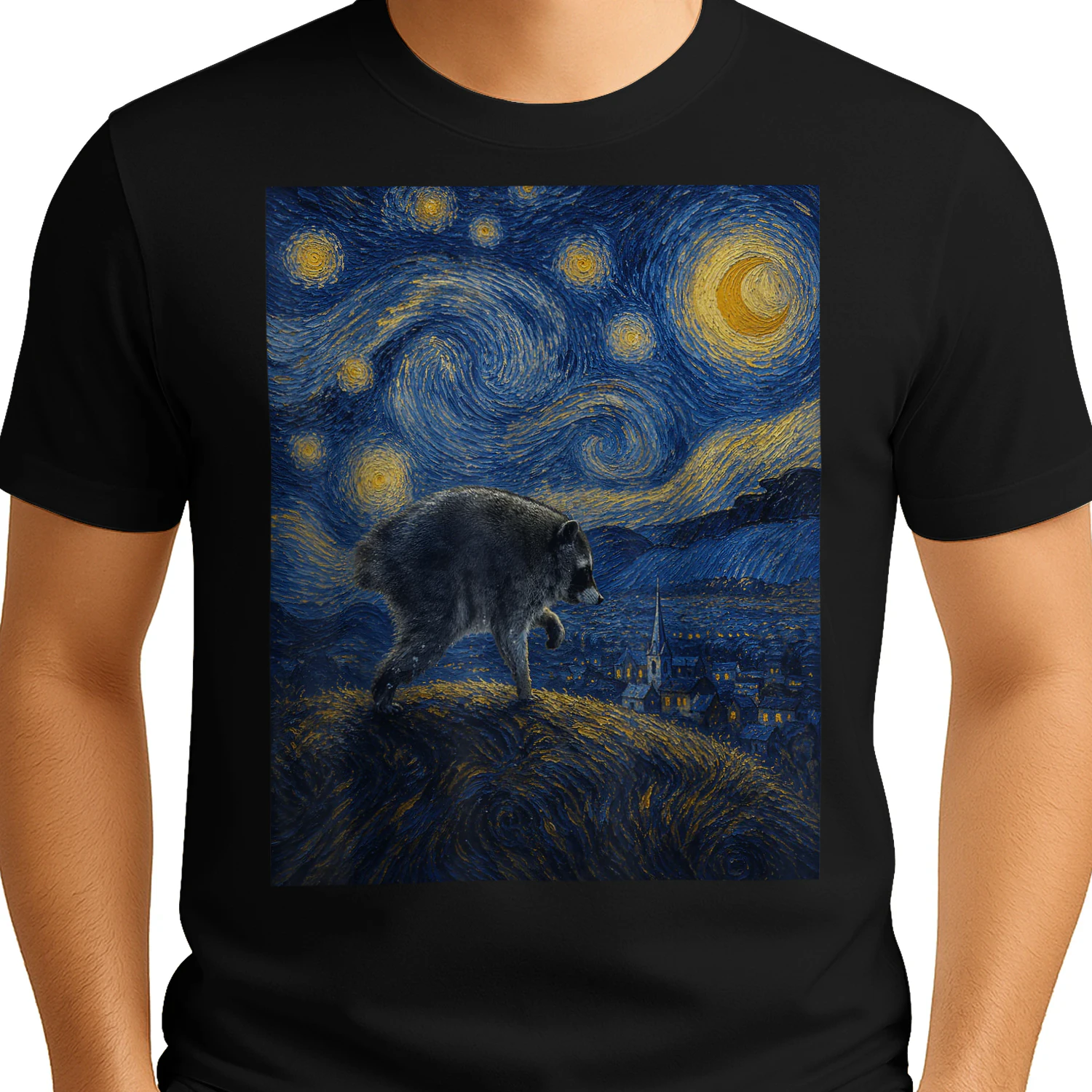 Jimothy Raccoon Starry Night Van Gogh Art Seattle