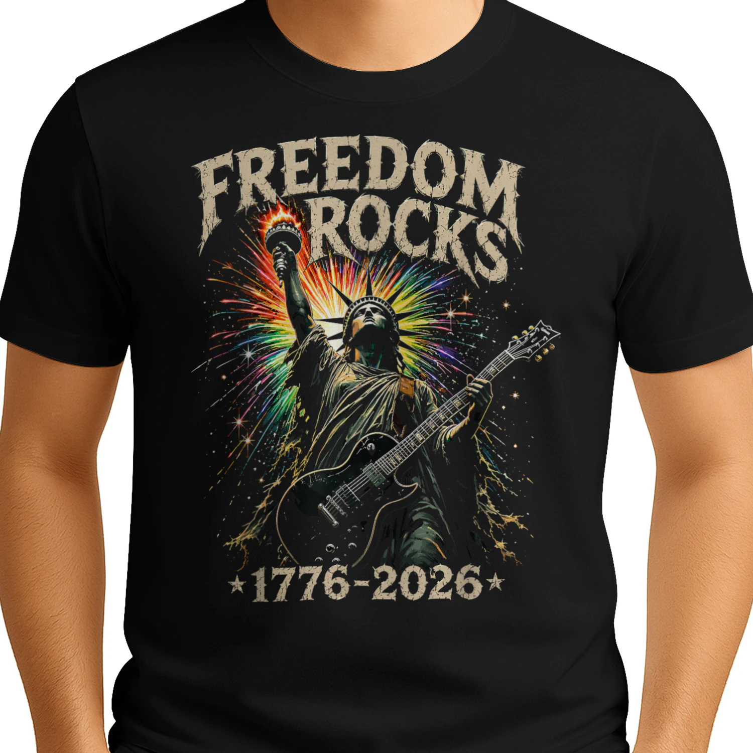 Freedom Rocks Statue of Liberty Guitar 1776-2026 250 Years