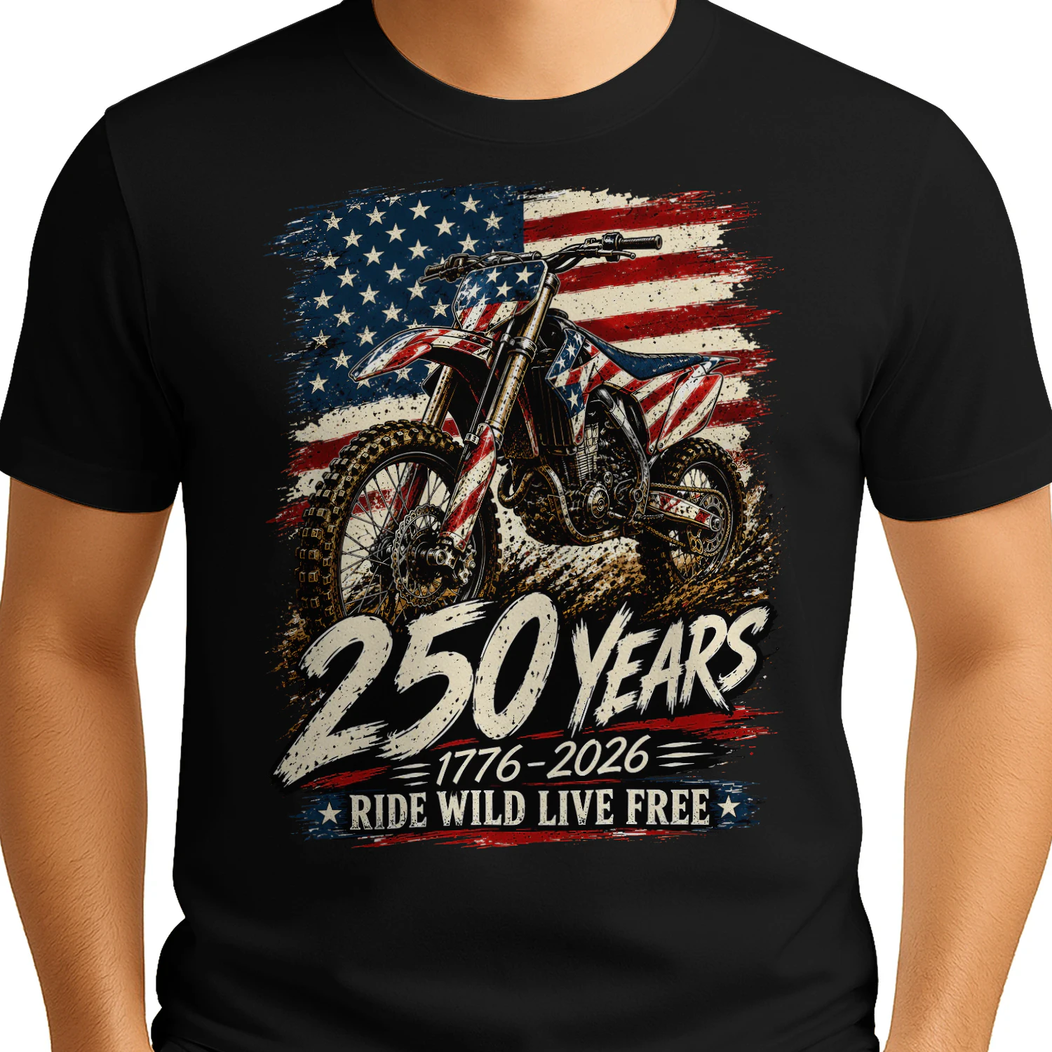 Dirt Bike Motocross 250 Years Ride Wild Live Free