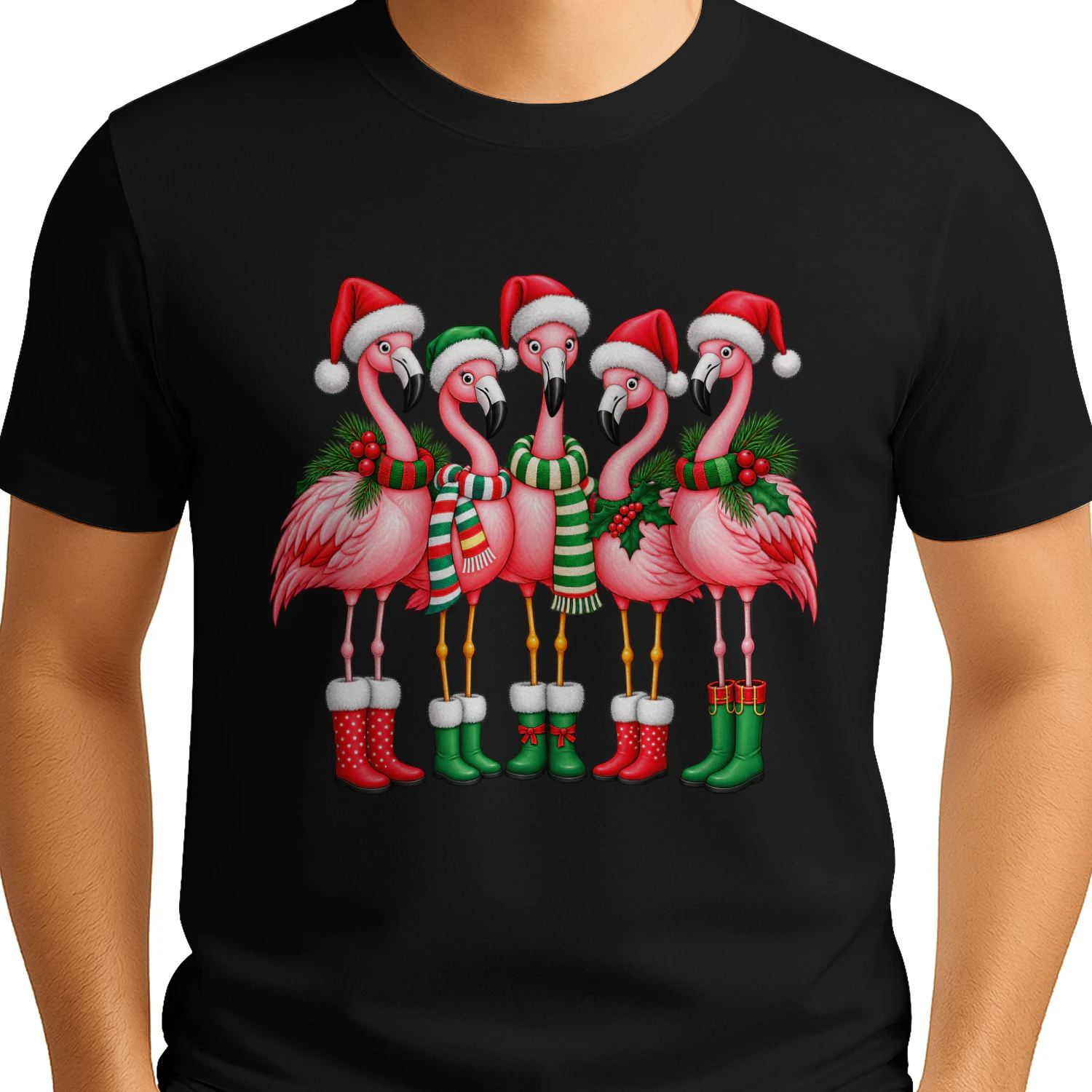 Festive Flamingo Christmas Parade