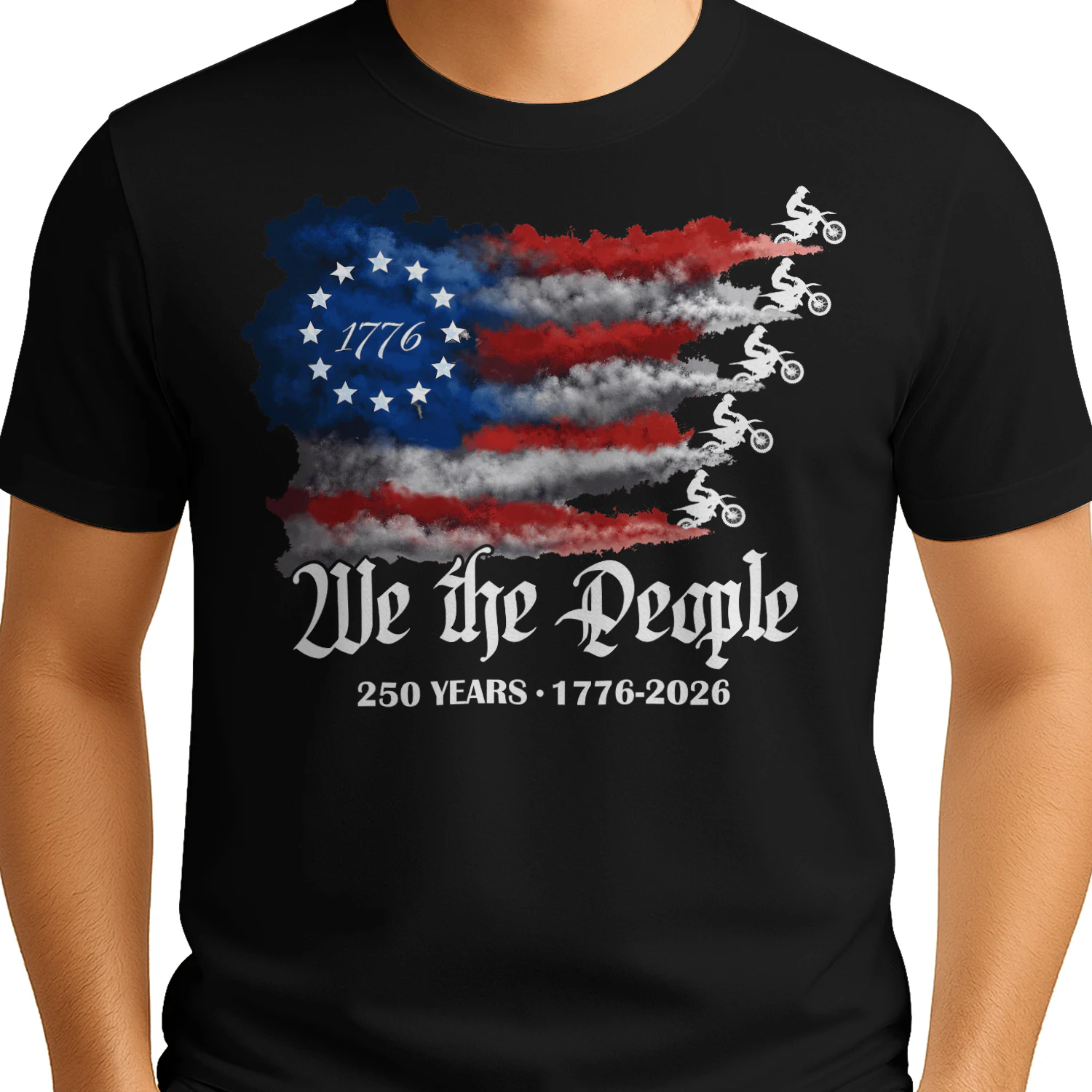 Dirt Bike Motocorss WE The People 250 Years US Flag