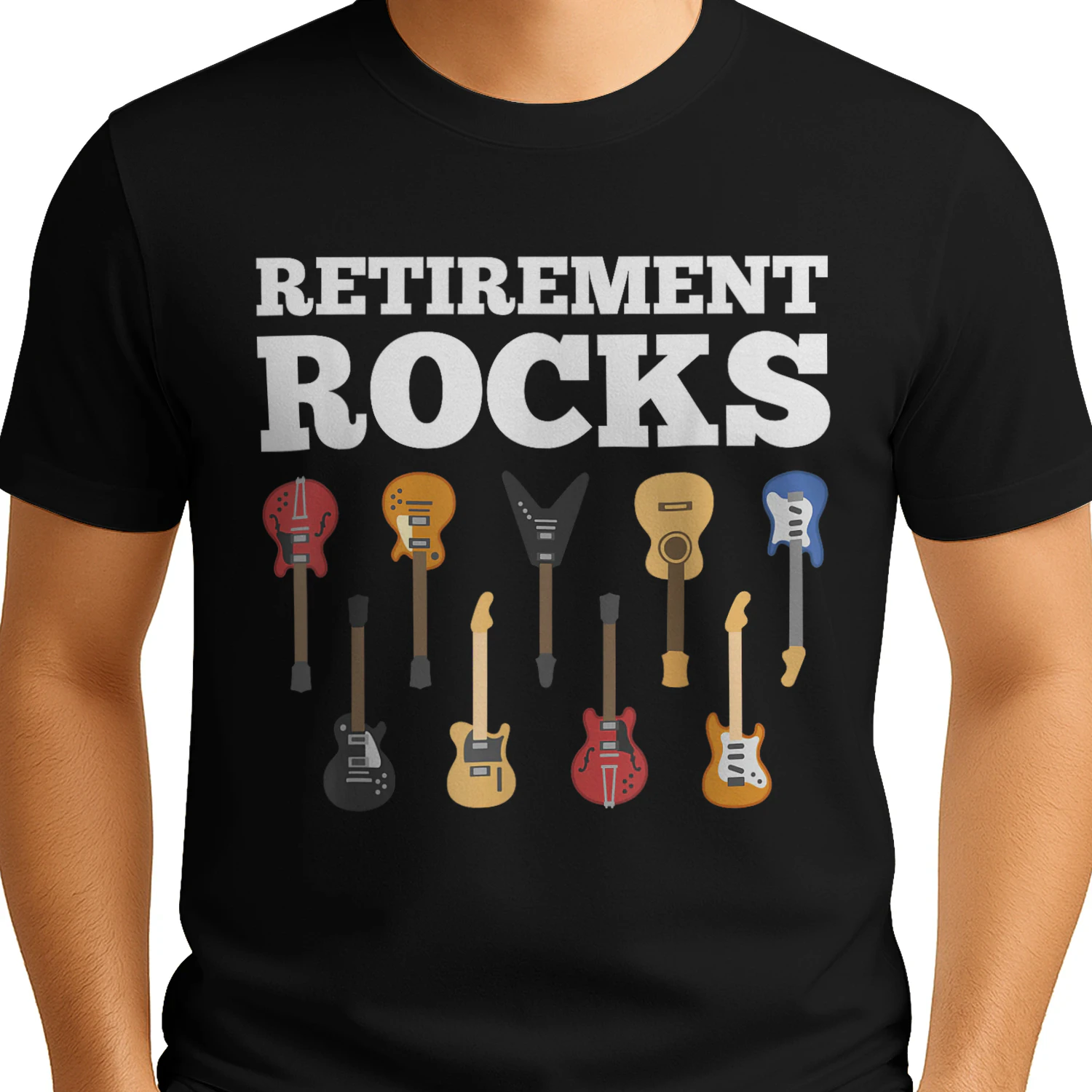 Retirement Rocks Guitar Player Funny Guitarist Humor Outfit
