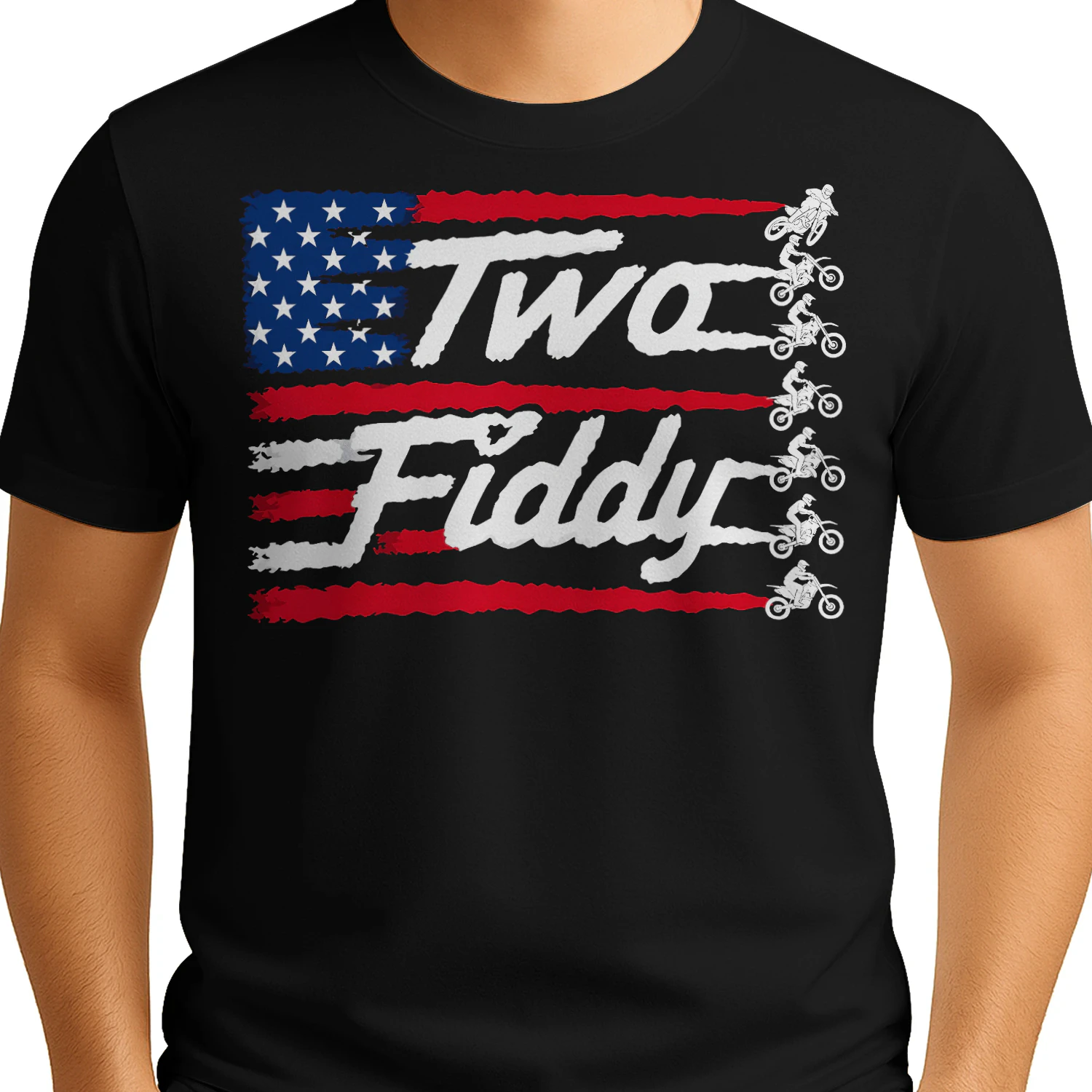 Dirt Bike Motocross Two Fiddy US Falg Rider