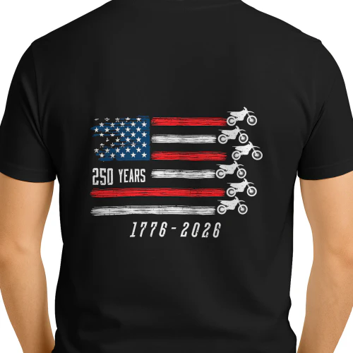 Dirt Bike Motocross America 250 Years Flag US
