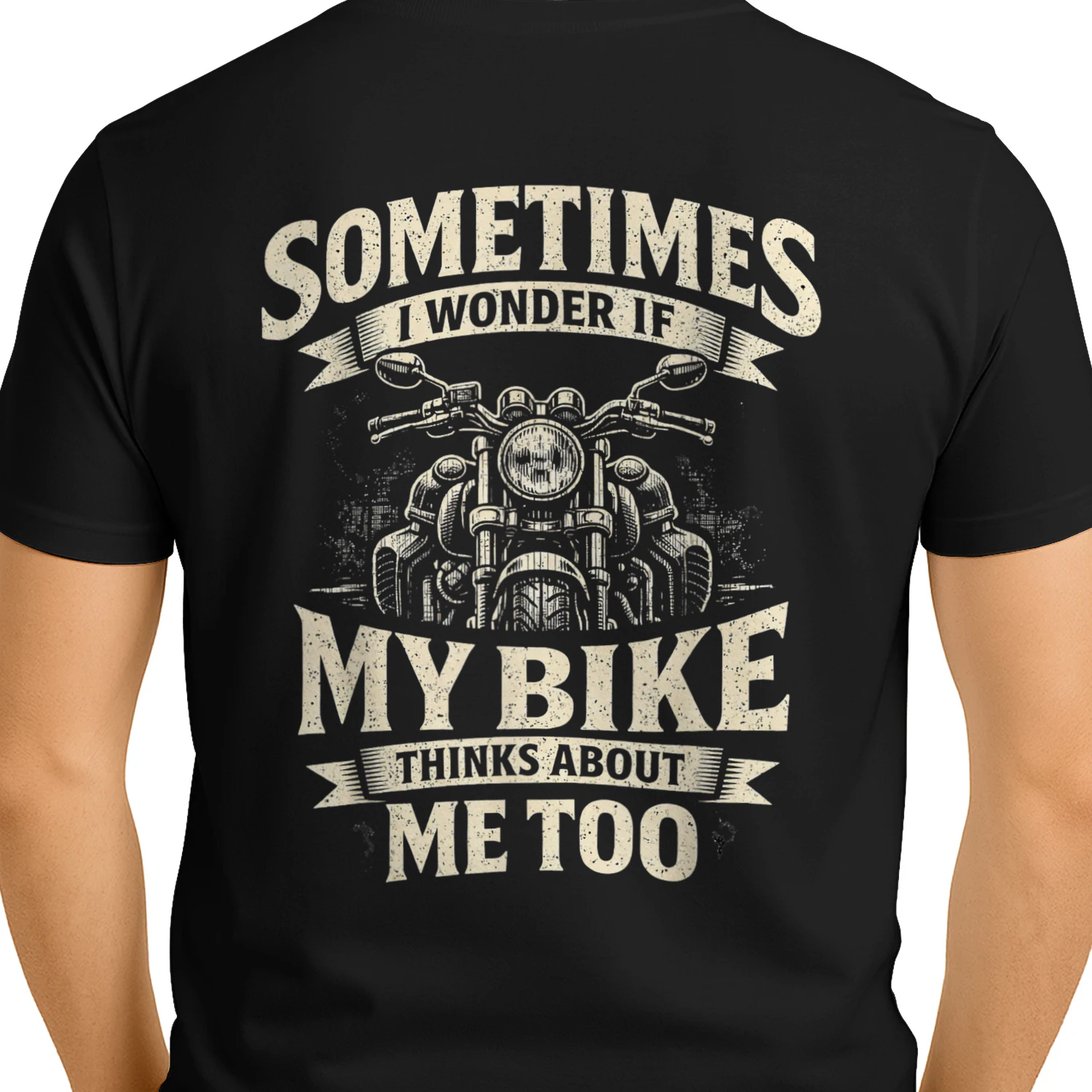 Funny Motorcycle Quote My Bike Thinks Me Biker