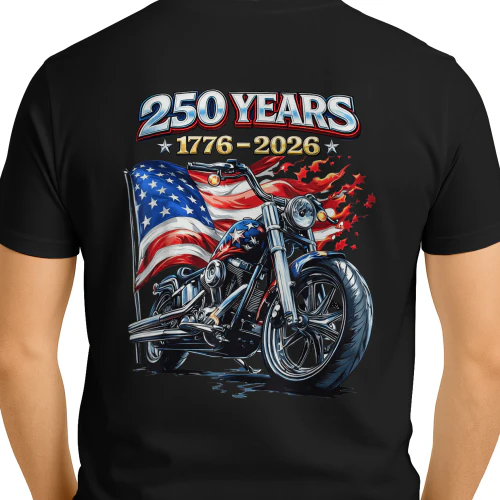US Flag Motorcycle Biker 250 Years American Anniversary