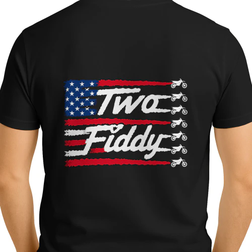 Dirt Bike Motocross Two Fiddy US Falg