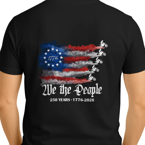 Dirt Bike Motocorss WE The People 250 Years US Flag