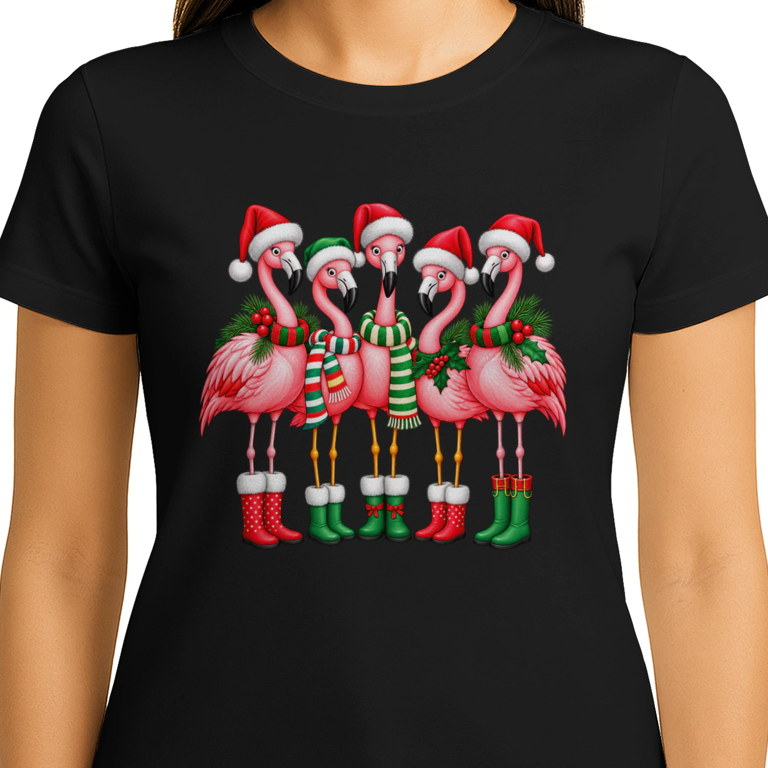 Festive Flamingo Christmas Parade