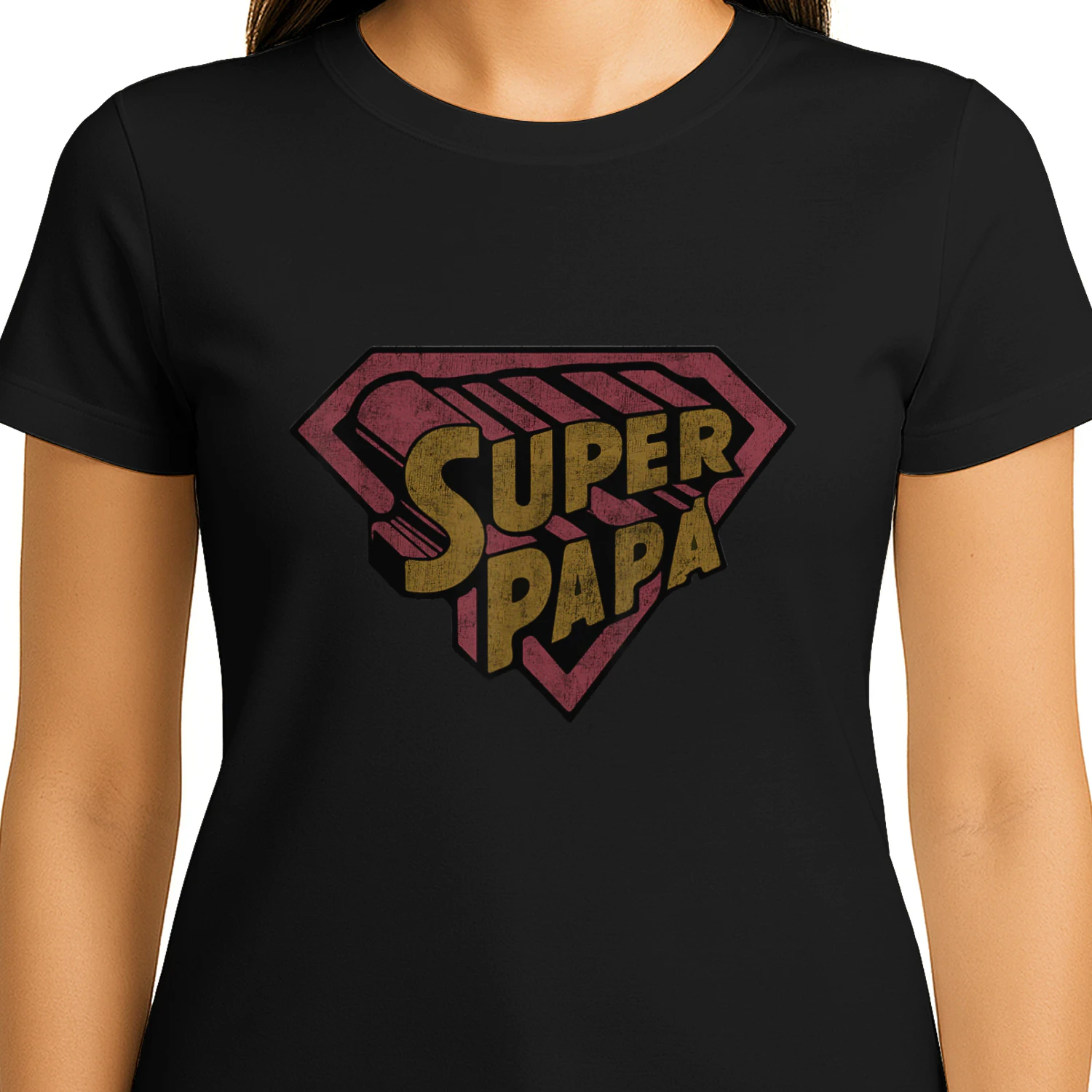 Super Papa Hero Shield Emblem Design