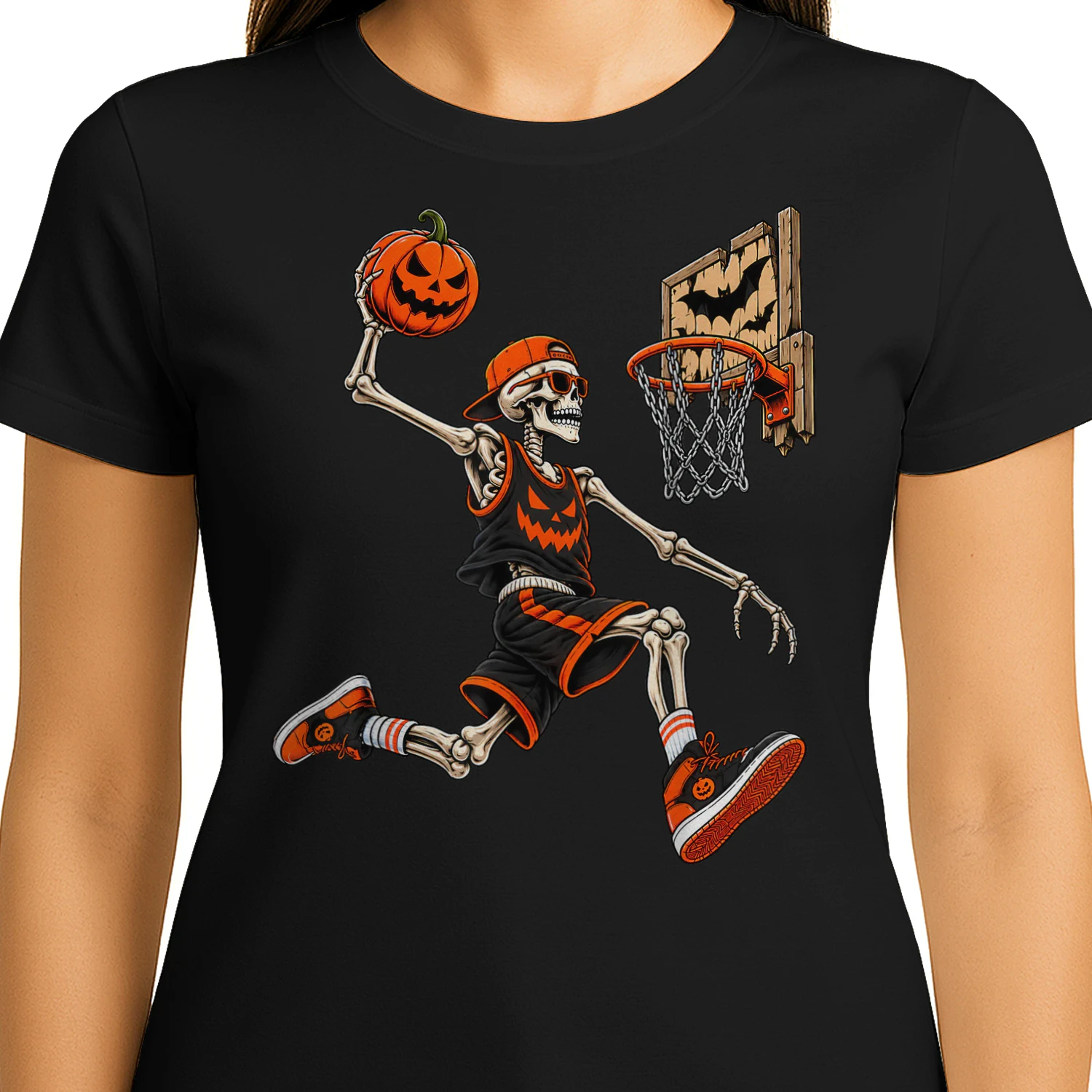 Funny Skeleton Basketball Player Halloween Shirts