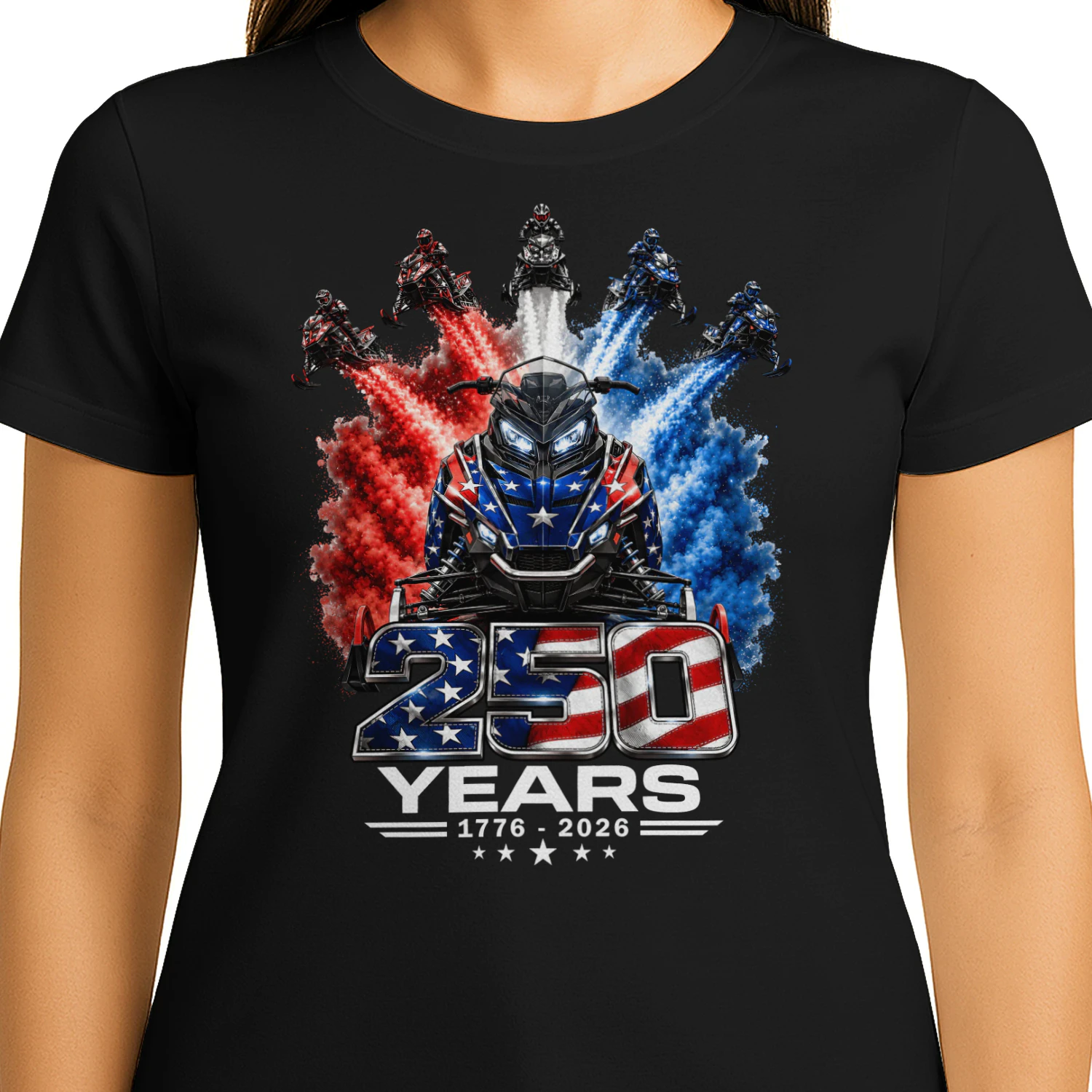 Snowmobile Sled 250 Years 1776 2026 Color