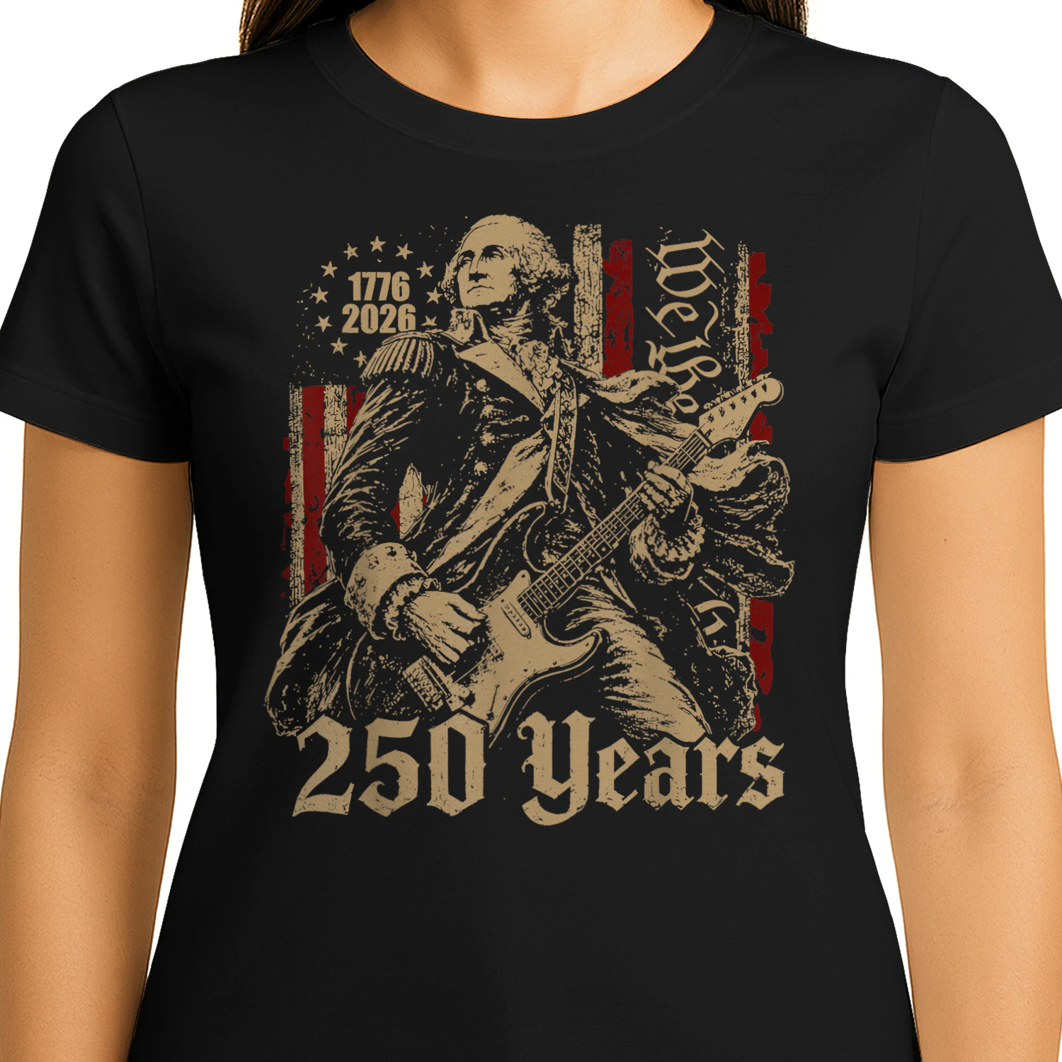 Vintage George Washington Playing Guitar 250 Years America