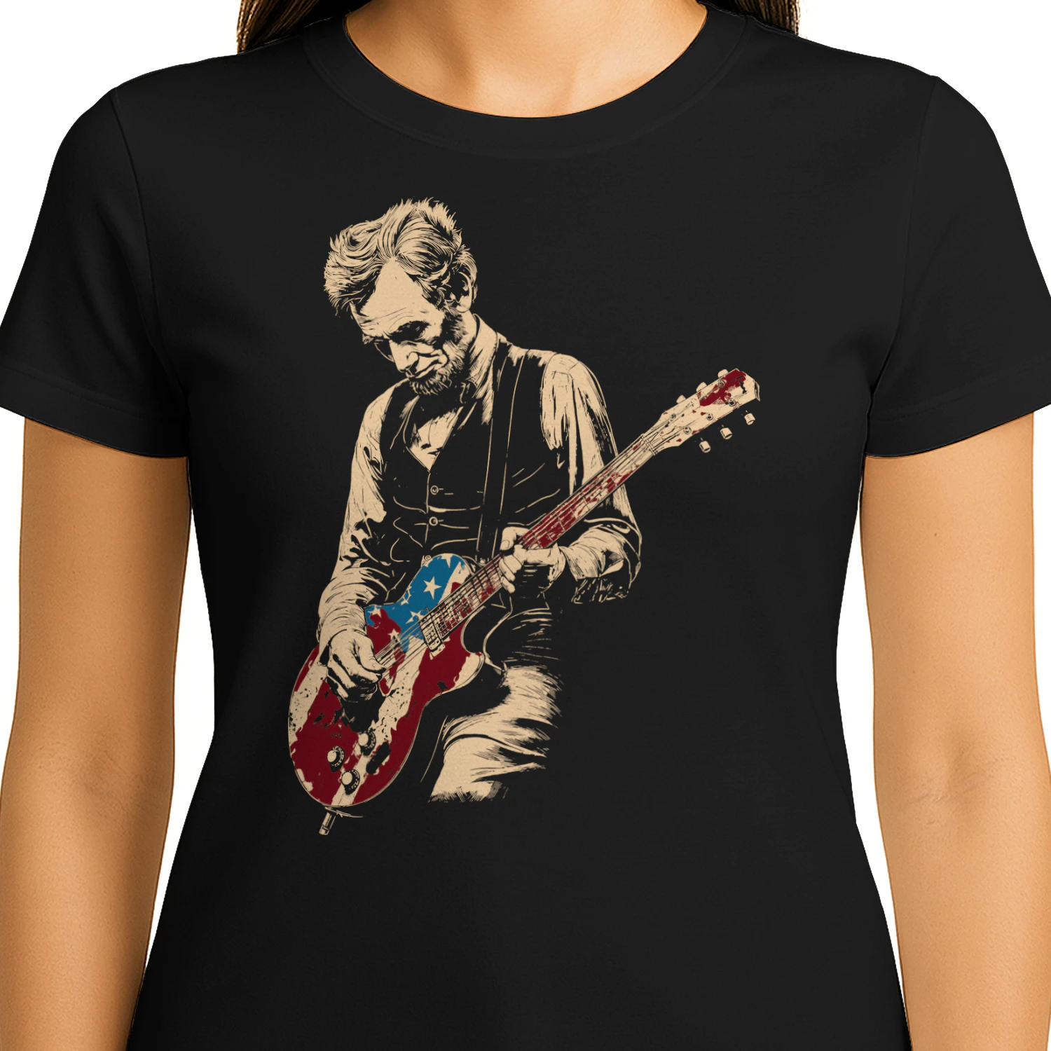Funny Abe Lincoln Guitar Shirt Abraham Lincoln Vintage