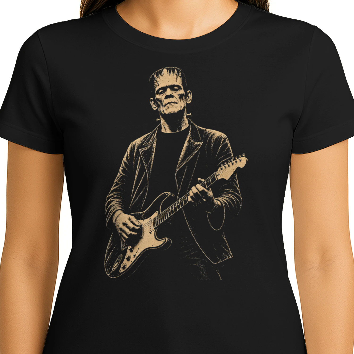 Vintage Frankenstein Playing Guitar Halloween